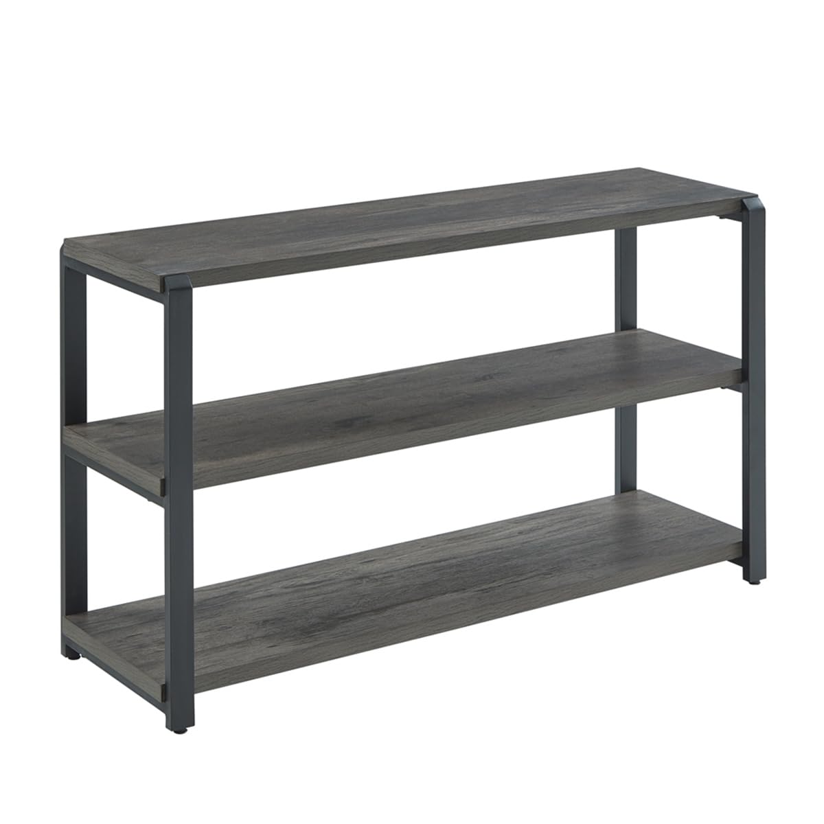 Rustic Grey 3-Tier Open Shelf Console Table - EXCEFUR Sofa Table for Living Room, Entryway & Foyer - Perfect for Home Decor, Small Space Storage & Displaying Decor Items