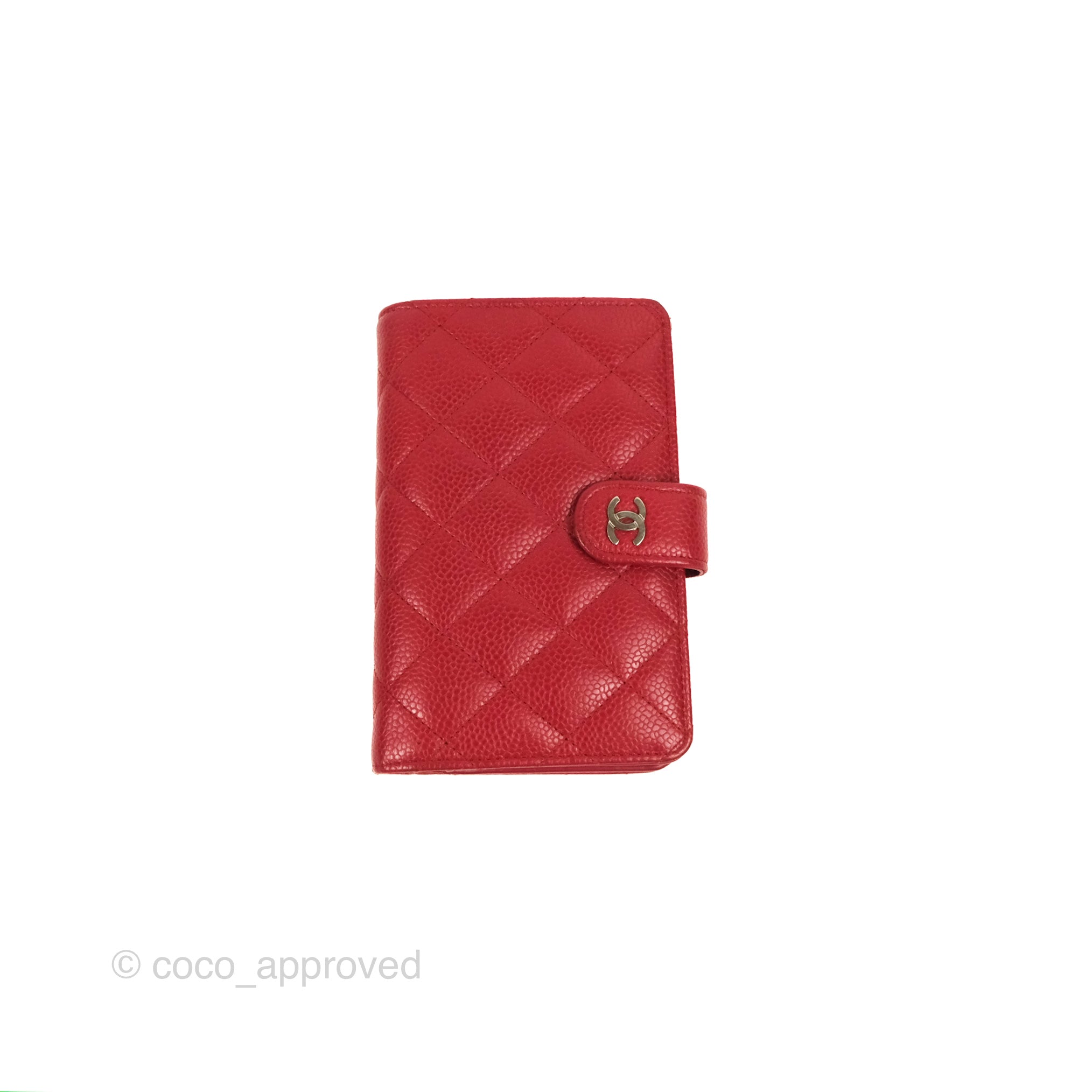 Chanel Classic Flap Wallet Quilted Red Caviar Leather with Silver Hardware - Luxury Women's Wallet for Everyday Use & Special Occasions