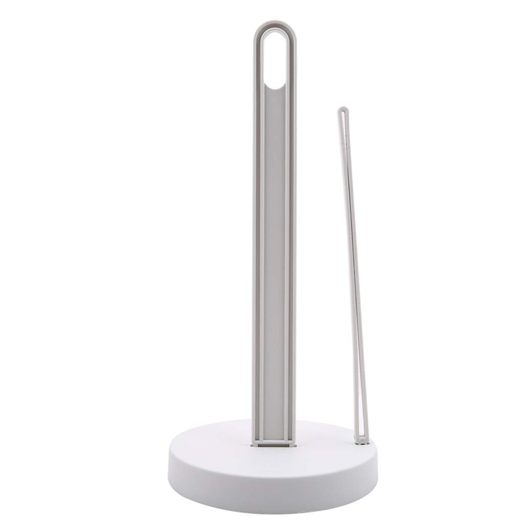 GOMYIE Wall Mounted Paper Towel Holder & Toilet Paper Stand - Off-White Kitchen & Bathroom Organizer for Home, Office, RV - Space Saving Table Accessory for Countertop or Under Cabinet Storage