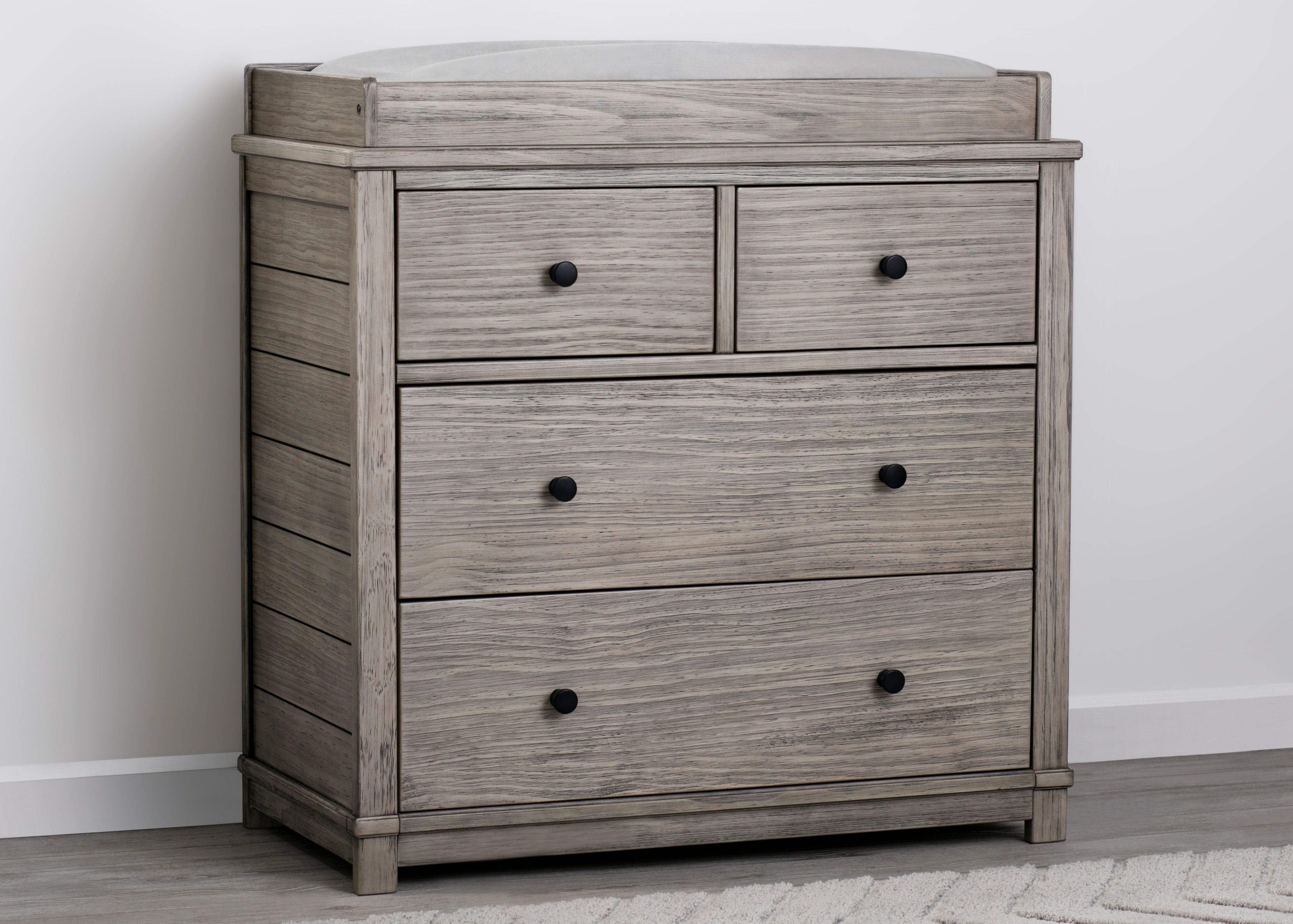 Modern 4-Drawer Baby Dresser with Changing Top & Secure Interlocking Drawers - Perfect for Nursery Organization & Infant Care