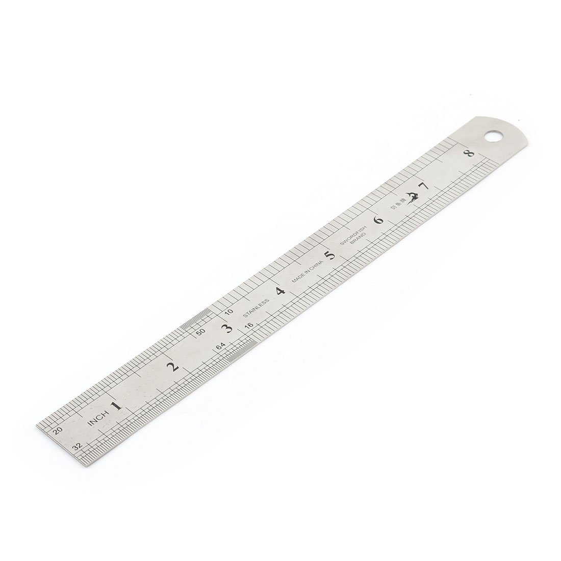 Premium 8 Inch (20cm) Metal Straight Edge Ruler - Silver Tone Measuring Tool for Office, School & Craft Projects | Durable Stainless Steel Ruler for Drawing, Engineering & DIY Projects