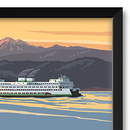 Professionally Framed Puget Sound Ferry Washington Art Print - 26