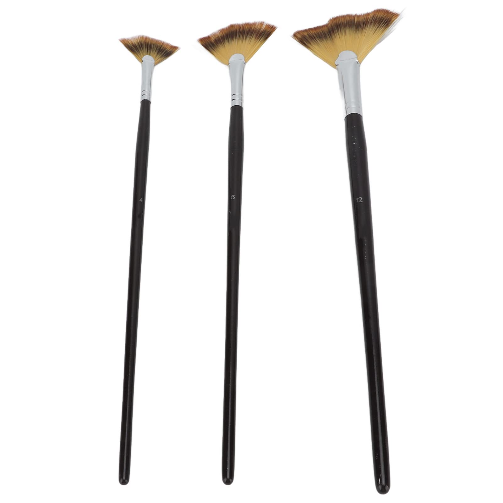 Professional Fan Shaped Nylon Hair Artist Paint Brushes Set - Long Handle, Durable & Soft Bristles for Acrylic, Oil, Watercolor Painting - Perfect for Art School, Studio & DIY Home Decor Projects