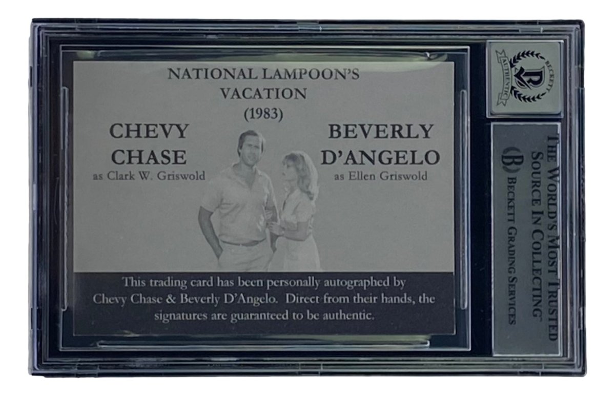 Chevy Chase D'Angelo Signed National Lampoon's Christmas Vacation Trading Card BAS Grade 10 - Rare Collectible Memorabilia for Movie Fans & Holiday Decor