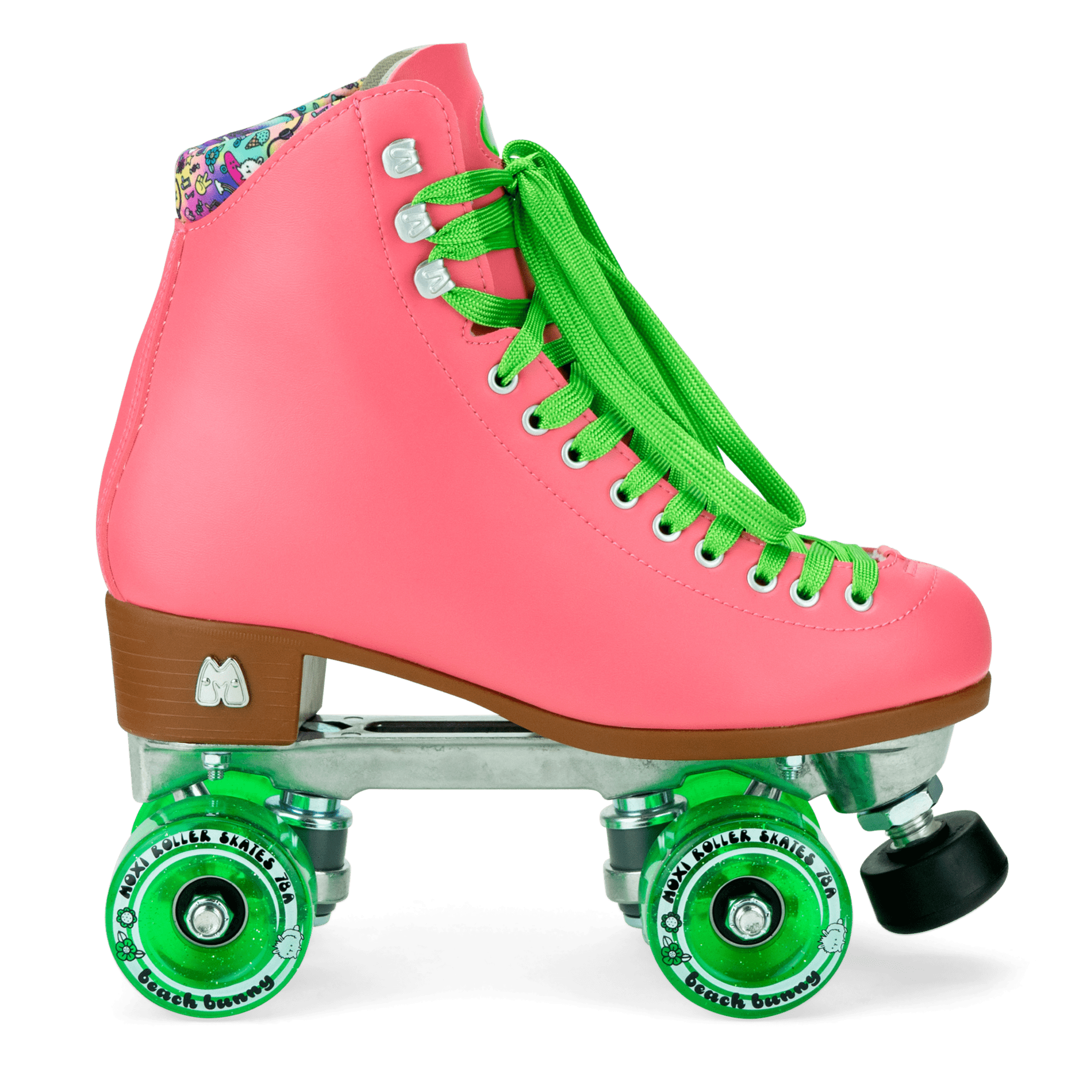 Moxi Beach Bunny Watermelon Roller Skates - Women's Outdoor Quad Skates for Beginners - Perfect for Beach Cruising, Park Skating & Roller Rink Fun