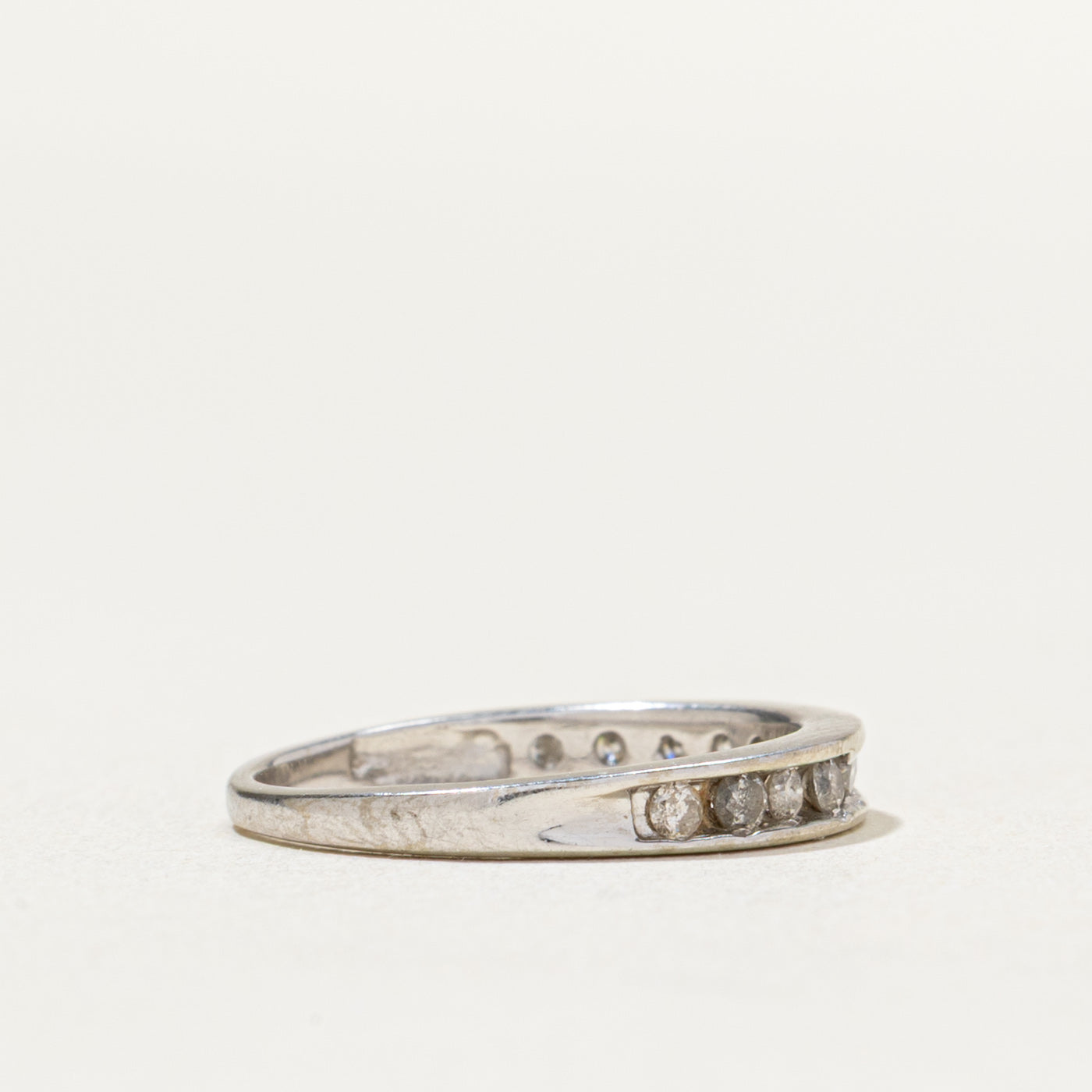 Semi Eternity Channel Set Diamond Wedding Band Ring - 0.24 Carat Total Weight (CTW) - Size 4 - Perfect for Anniversary Gifts, Bridal Jewelry & Everyday Luxury Wear