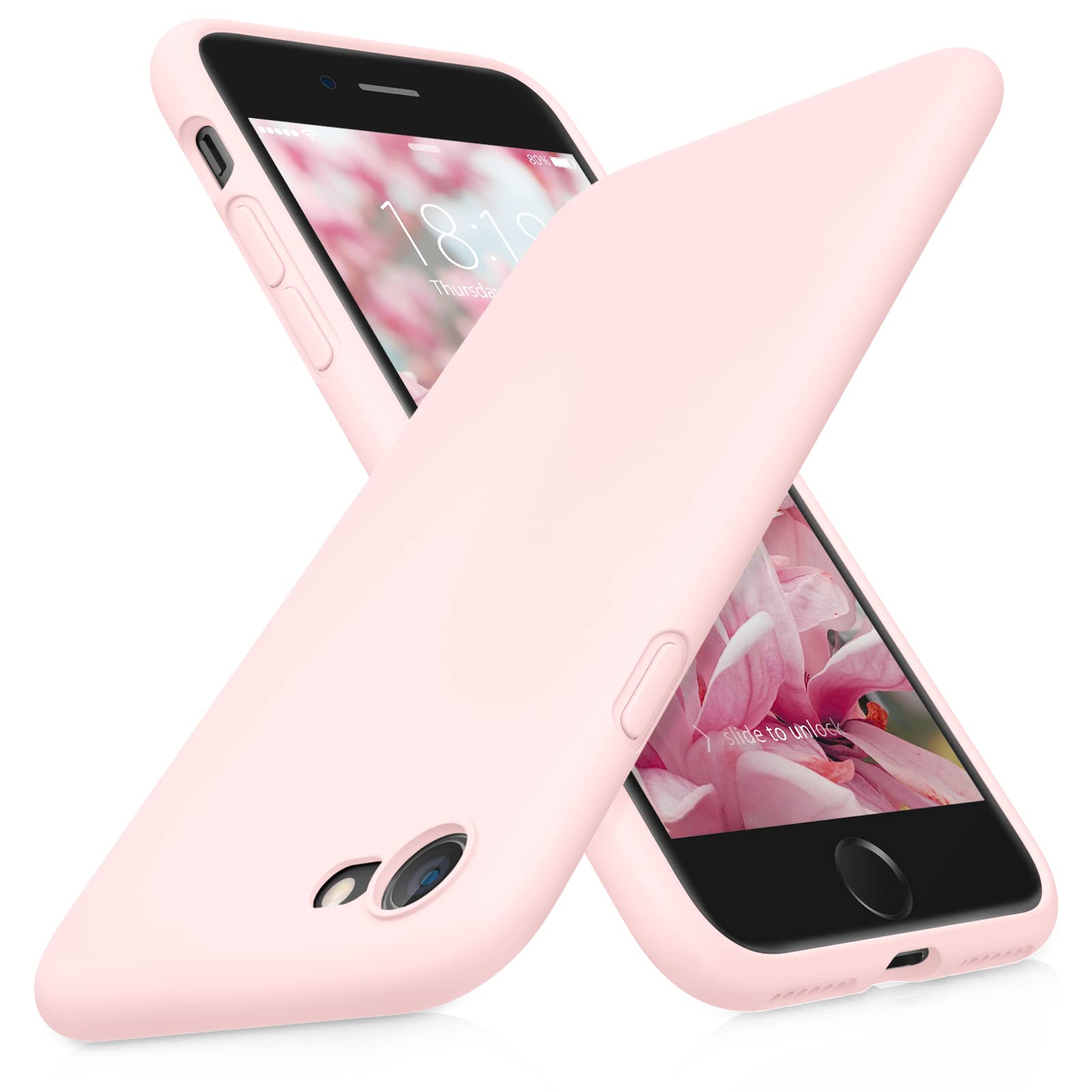 VIKESI Liquid Silicone Phone Case for iPhone SE 2022/2020, iPhone 8 & iPhone 7 (4.7 Inch) - Soft Protective Cover with Silky Feel for Women, Girls & Boys - Pink Ice | Perfect for Everyday Use, Work & Travel