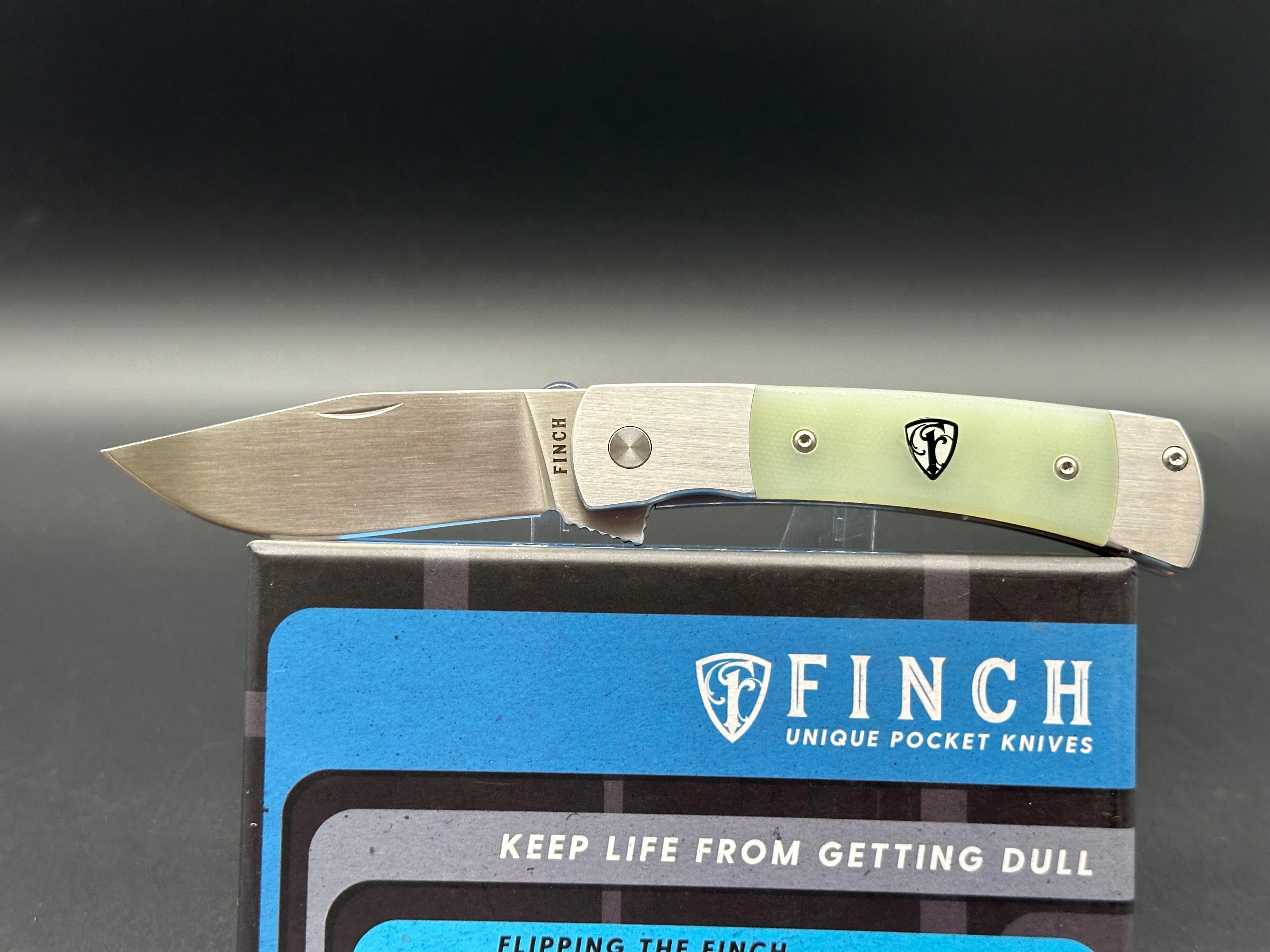 Finch Knives Model 1934 Frame Lock Pocket Knife - Ghost Green G10 Handle, Satin Finish Blade - EDC, Outdoor, Camping & Survival Gear