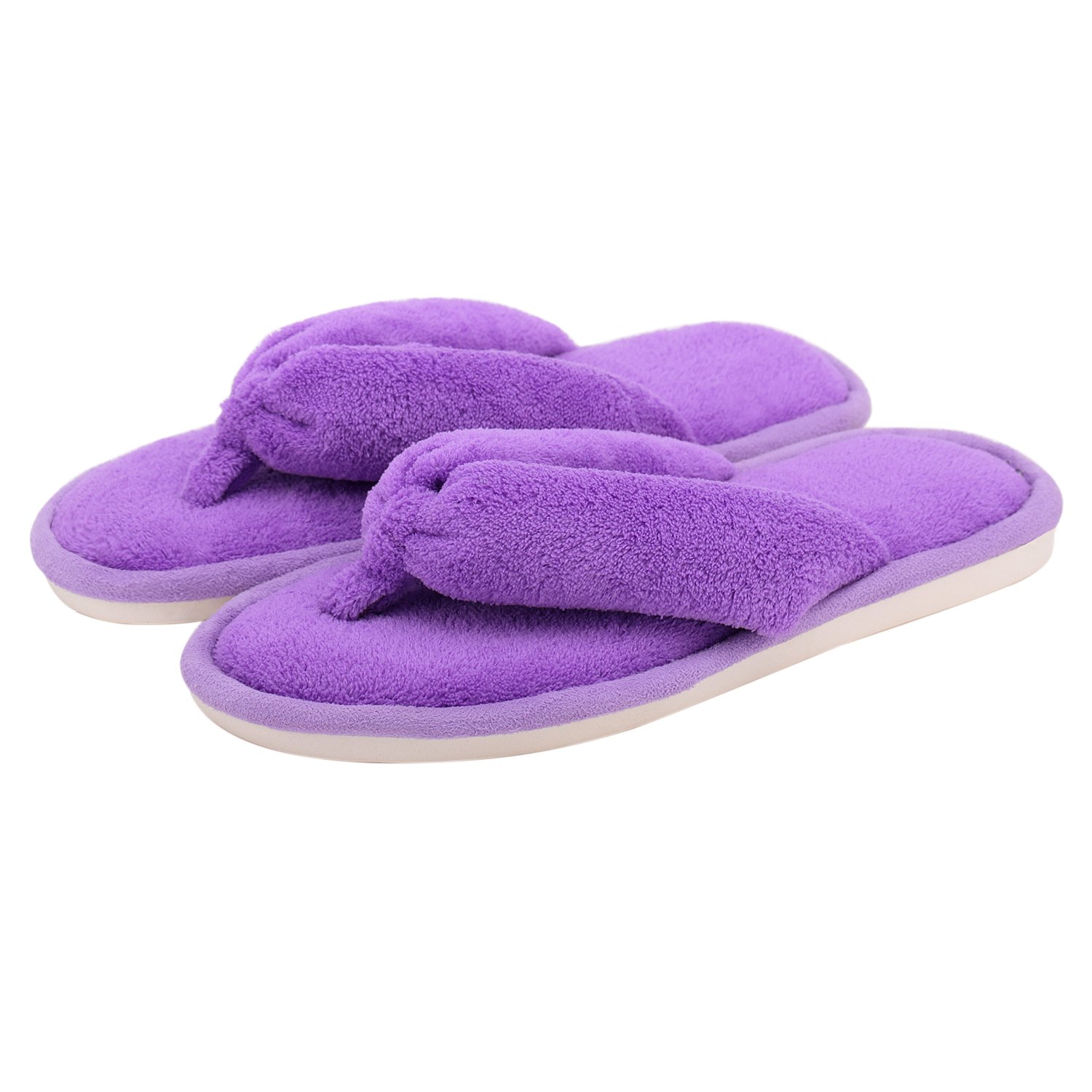 Women's Coral Fleece Toe Post Flip Flops - Soft Indoor House Slippers for Ladies - Perfect for Home, Spa, and Relaxation