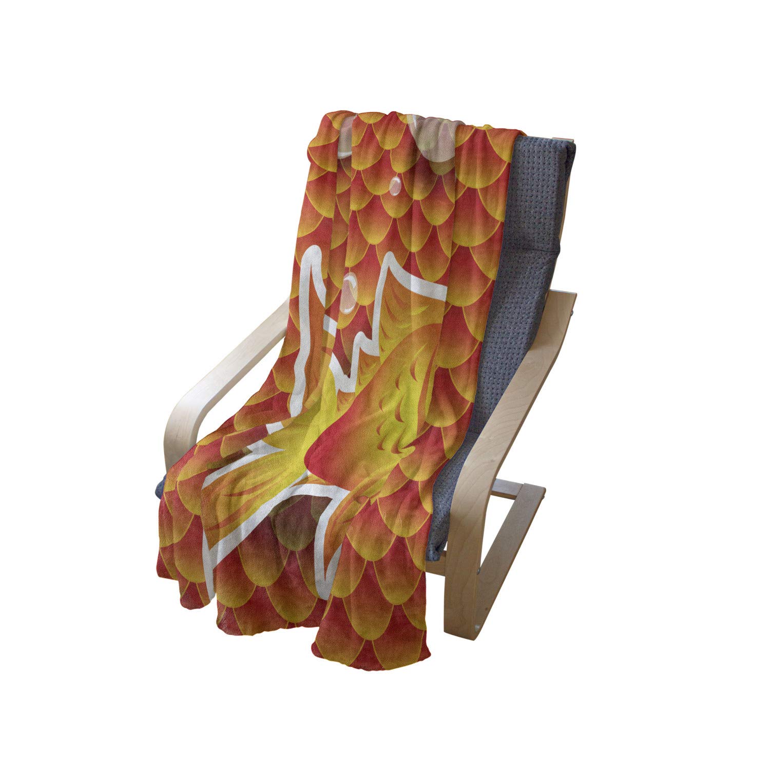 Ambesonne Orange Flannel Fleece Throw Blanket - 50