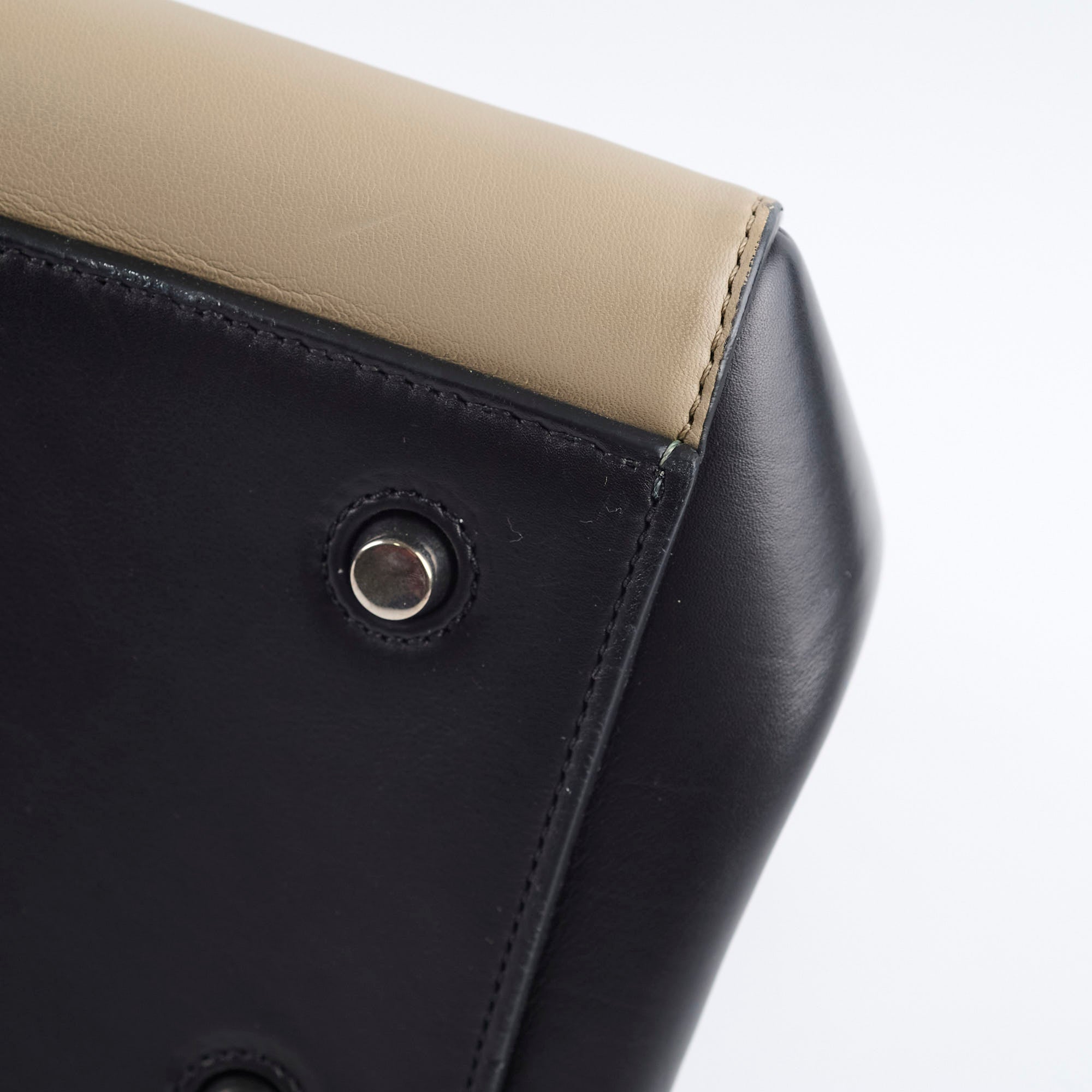 Celine Edge Medium Shoulder Bag in Beige & Black - Luxury Leather Handbag for Women | Perfect for Work, Travel & Everyday Use