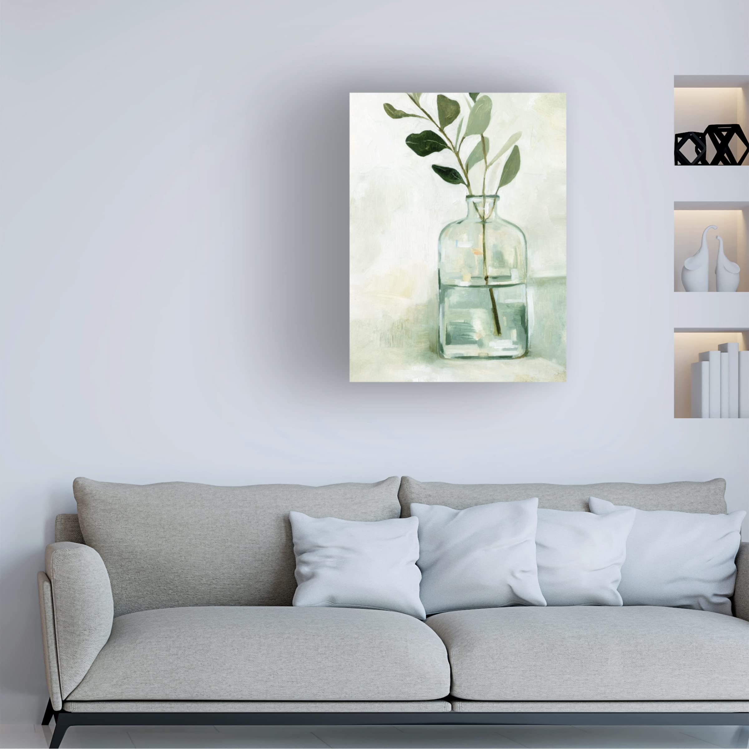 Emma Caroline 'Eucalyptus Branch Still Life I' Canvas Wall Art Print - Botanical Home Decor for Living Room, Bedroom & Office