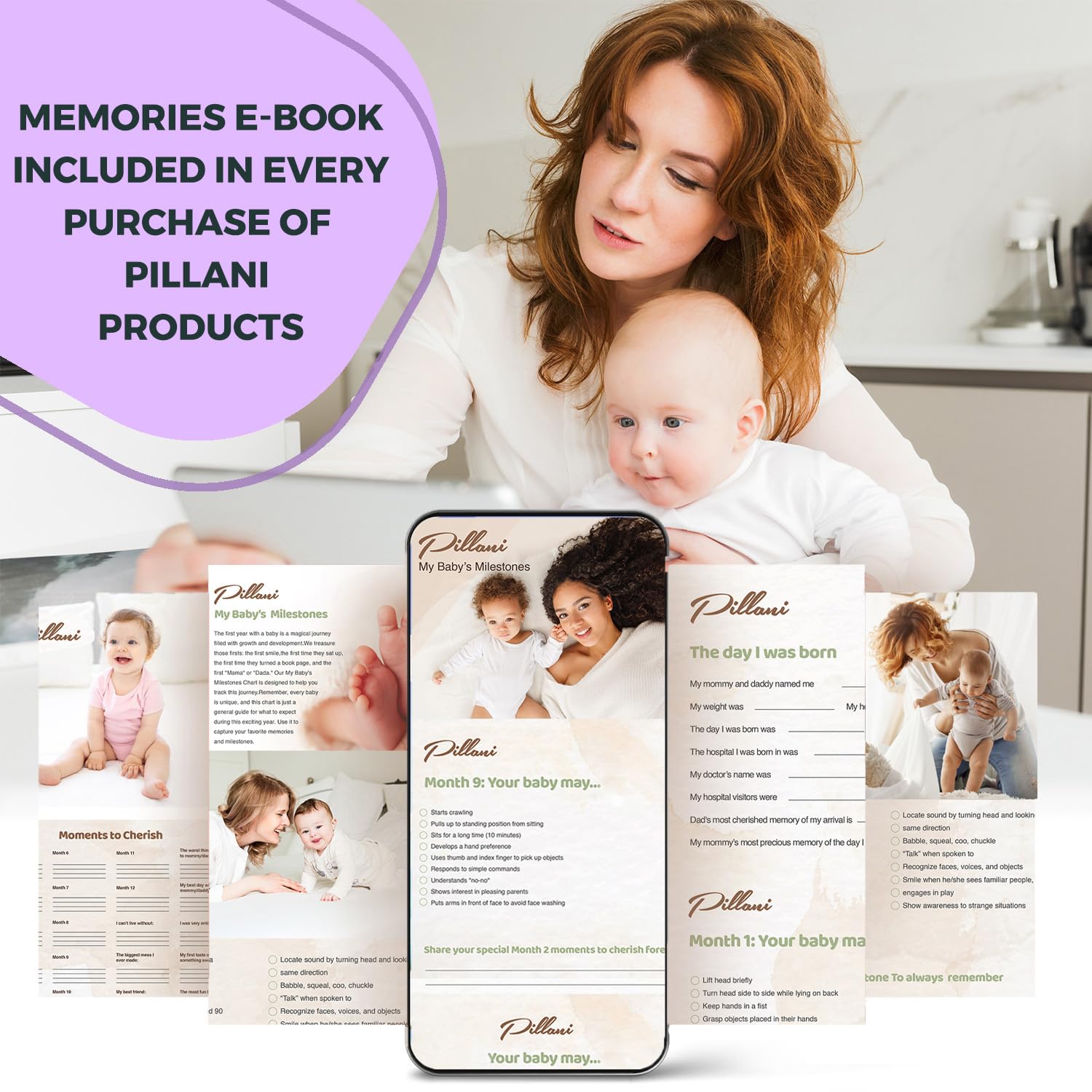 PILLANI Nursing Pillow for Breastfeeding - Adjustable Waist Strap & Removable Cotton Cover - Essential Baby Feeding Support for Newborns & Moms - Perfect for Breastfeeding, Bottle Feeding, and Tummy Time