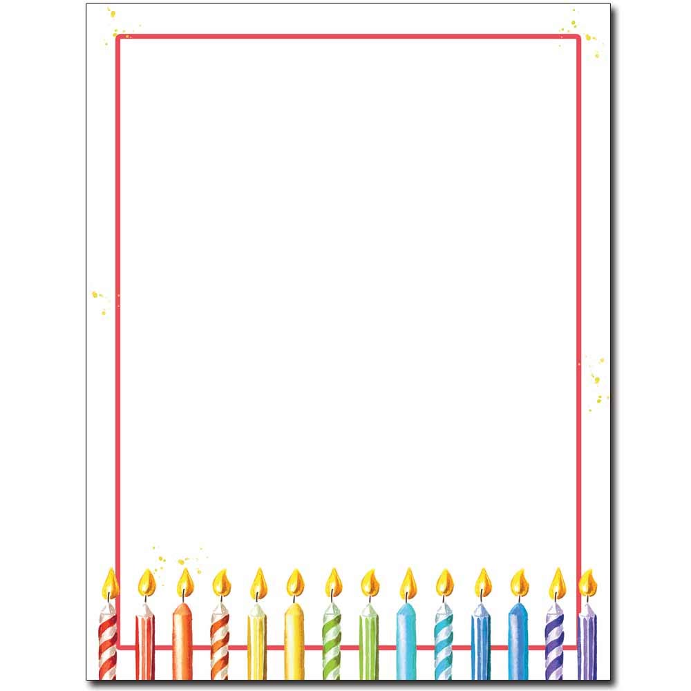 25-Pack Printable Party Candles - 8.5 x 11 Inch Letterhead for Laser & Inkjet Printers - Perfect for Birthday Decorations, Wedding Favors & DIY Craft Projects