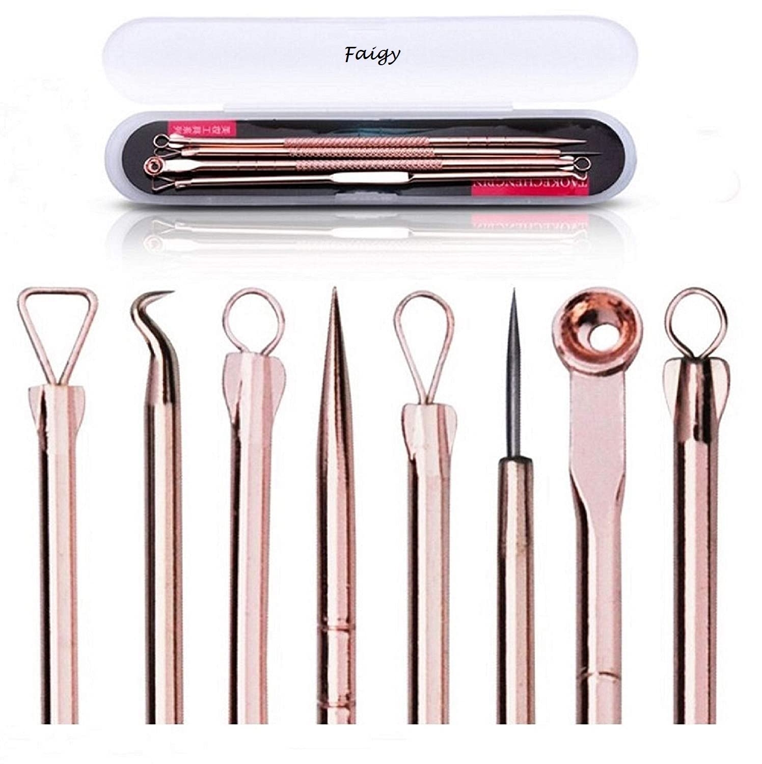 Professional Blackhead & Pimple Remover Kit - 4-Piece Acne Extractor Tool for Whitehead & Comedone Removal | Safe for Face, Nose & Skin | Includes Travel Case | Perfect for Home Skincare & Spa Treatments