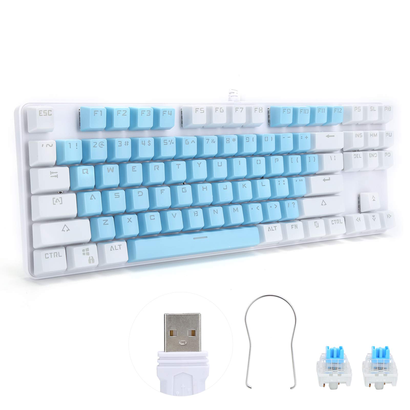 CICIGLOW 87-Key RGB Backlit Mechanical Gaming Keyboard - Blue Switch for PC, Laptop, Windows | Wired USB Computer Keyboard for Esports, Typing & Office Work | Perfect for Gaming, Programming & Daily Use