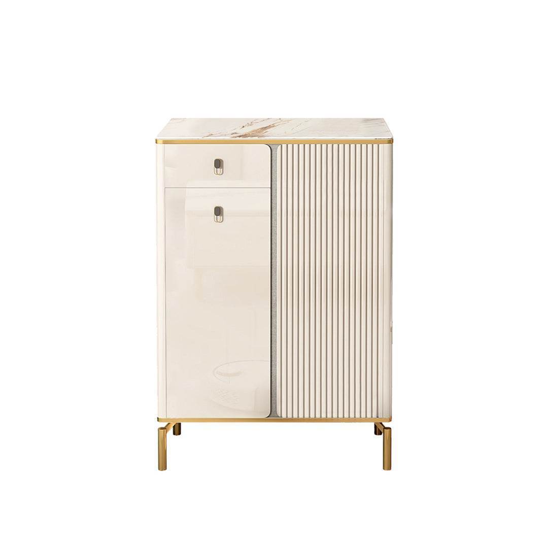 Koda 2 Door Shoe Cabinet with Durable Sintered Stone Top - 80cm Storage Organizer for Entryway, Hallway & Closet - Modern Shoe Rack for Home & Office Organization
