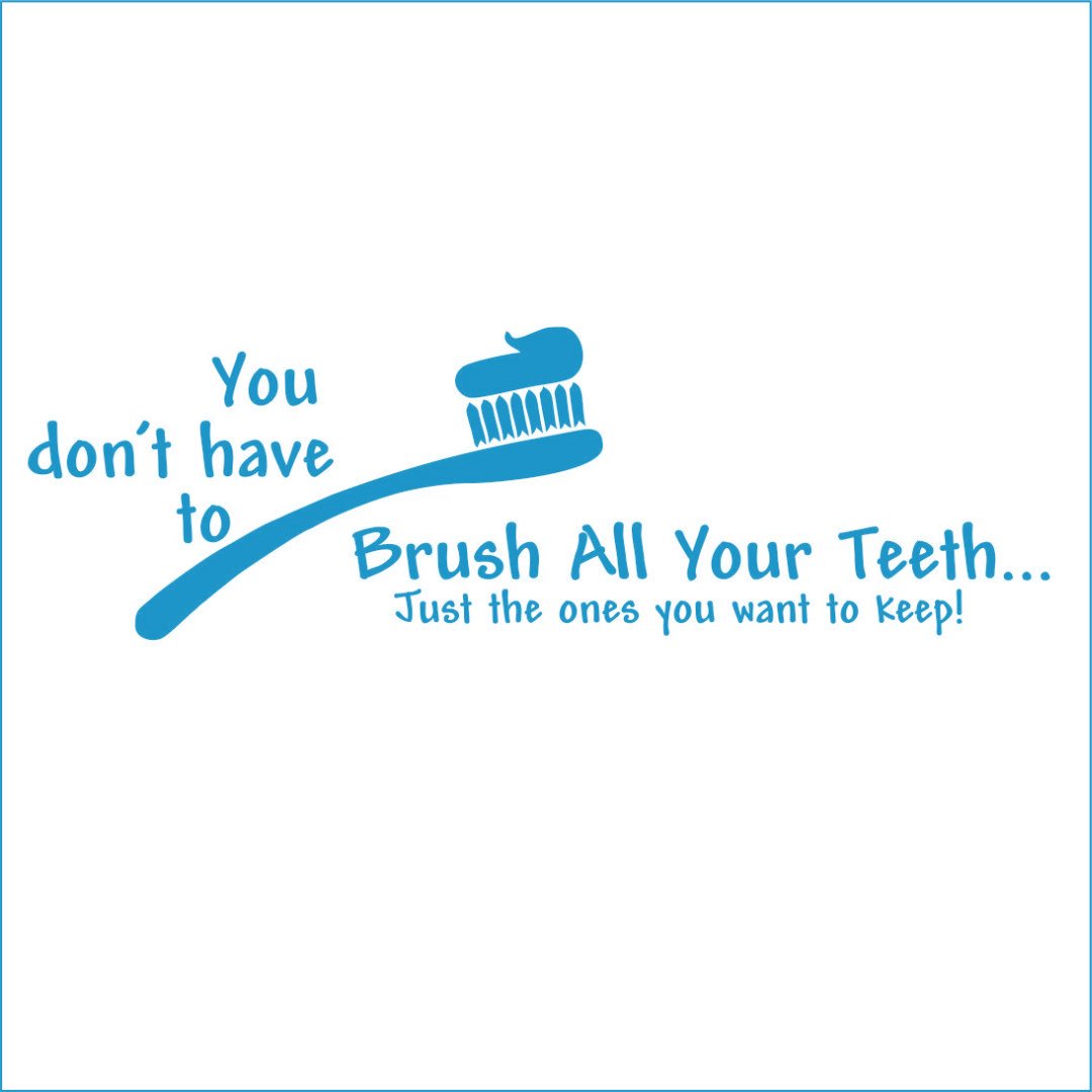 Funny Dental Humor Vinyl Decal - Large Size (12x6 inches) - Blue Color - Perfect for Dentist Office Decor, Water Bottles & Laptop Stickers