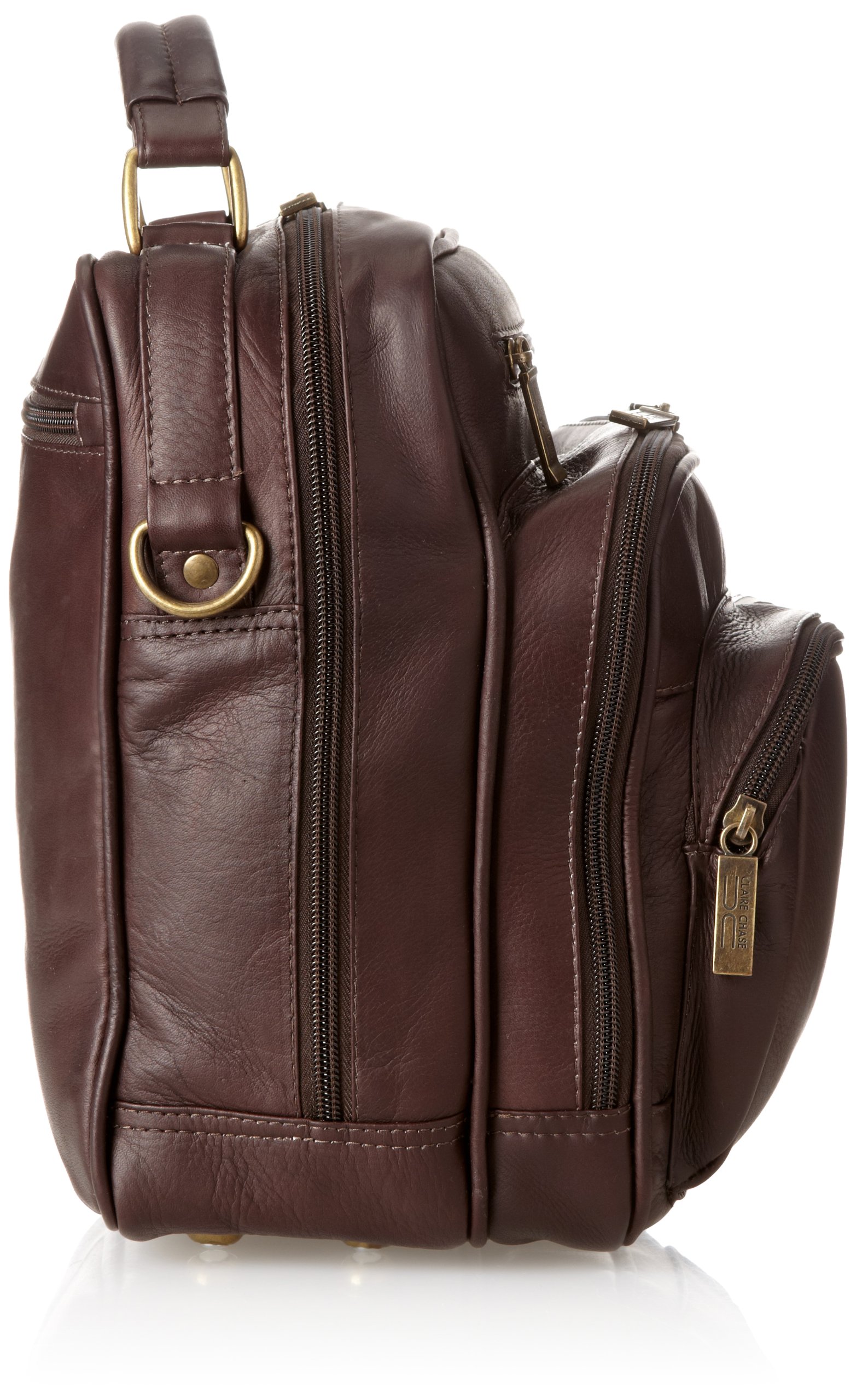 Claire Chase Jumbo Men's Messenger Bag in Cafe Brown - Large Crossbody Briefcase for Work, Travel & Everyday Use