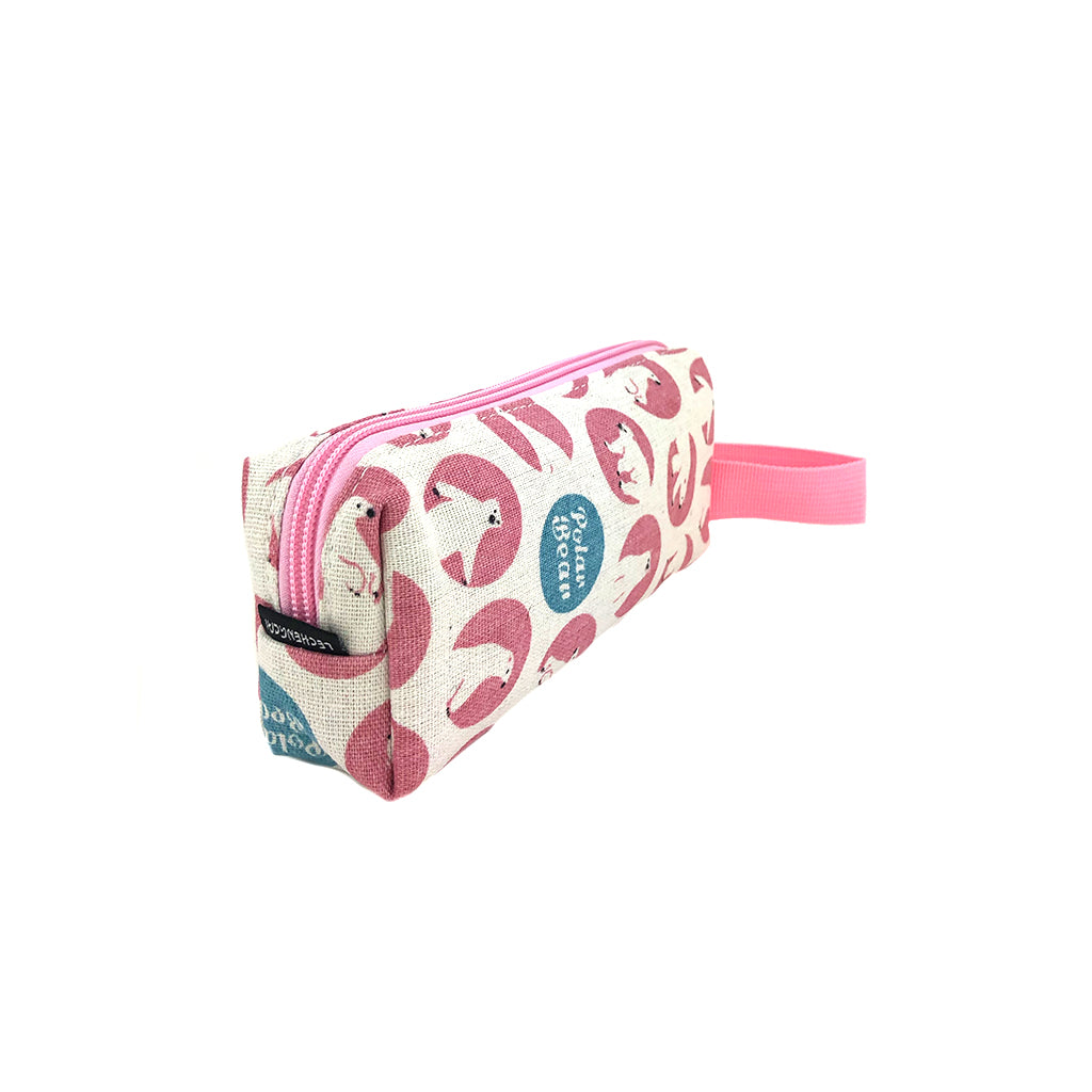 Premium Canvas Polar Bear Pencil Case - Cute & Durable School Supplies for Students, Artists & Office Use - Perfect for Organizing Pens, Pencils & Art Tools
