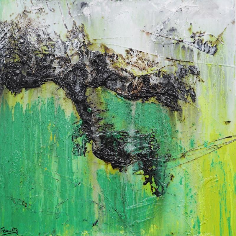 Lime And Sublime 100x100cm Green Abstract Canvas Art - Modern Wall Decor for Living Room, Bedroom & Office