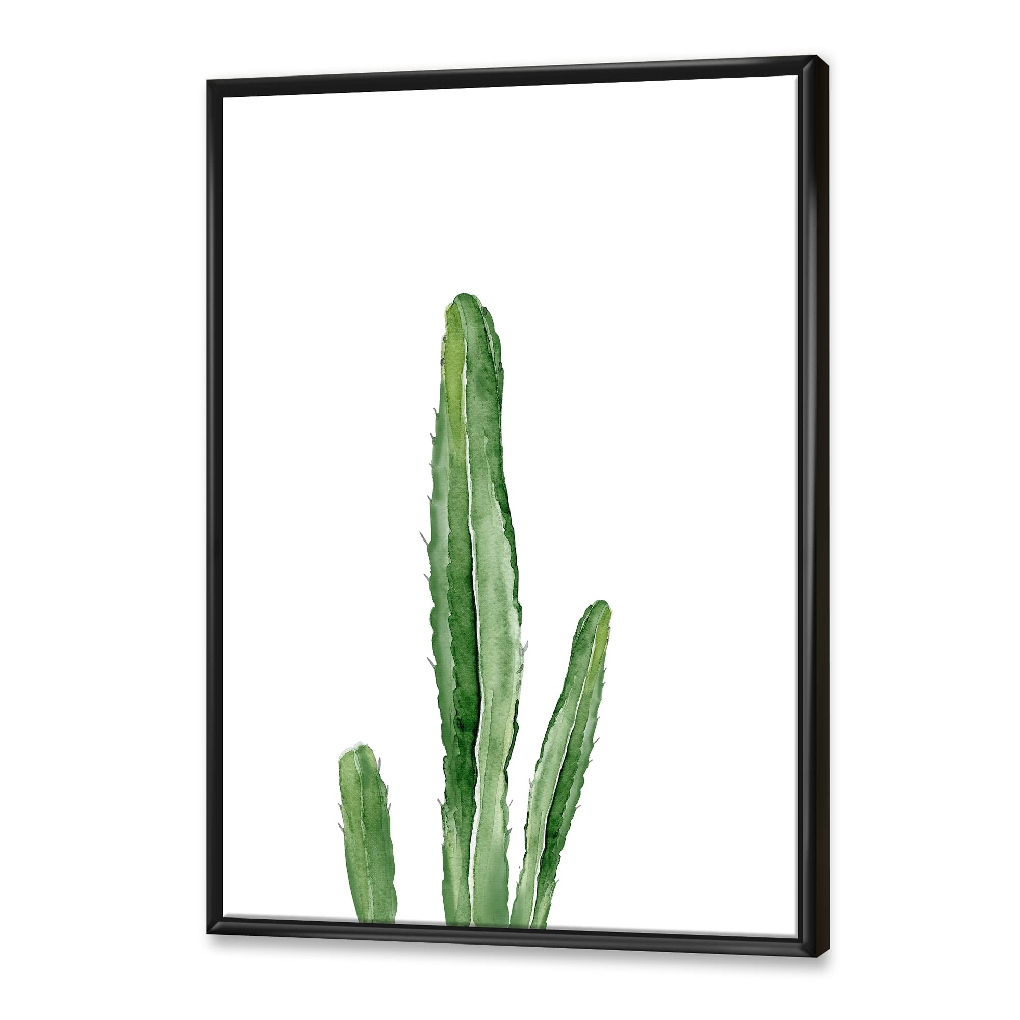 Green Cactus Southwestern Botanical Wall Art - Tropical Desert Plant Canvas Print for Living Room, Bedroom & Office Decor