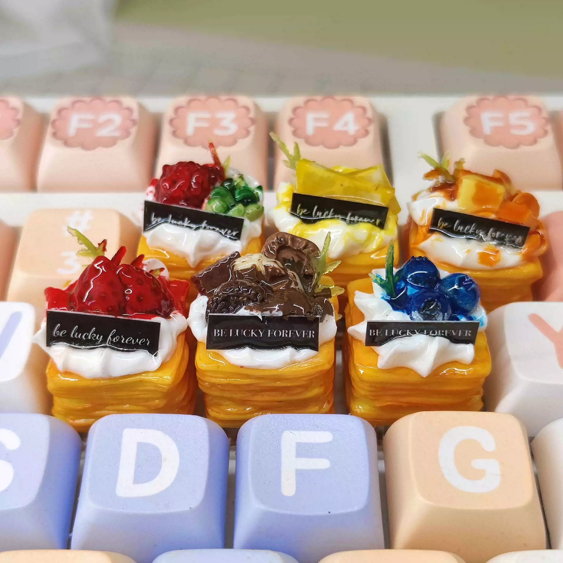 Handmade Resin Clay Food Collection Keycaps - Custom Stone Plastic Clay Artisan Keycaps for Mechanical Keyboards | Unique Keyboard Decor for Gaming & Office Use