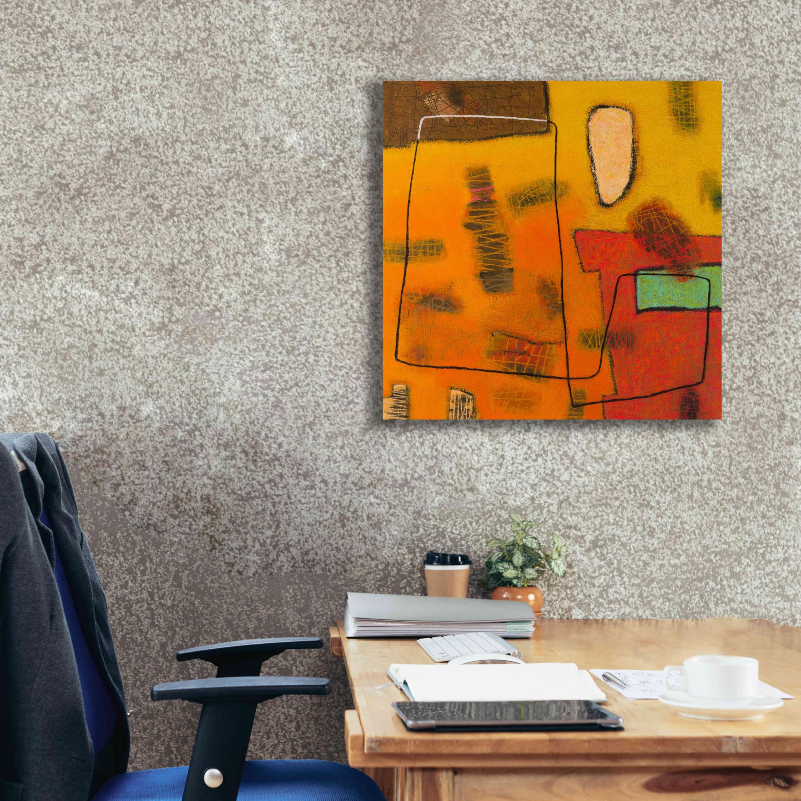 Epic Graffiti 'Conversations in the Abstract 31' by Downs - Premium Giclee Canvas Wall Art Print 26x26 Inches - Modern Abstract Graffiti Artwork for Living Room, Bedroom & Office Decor