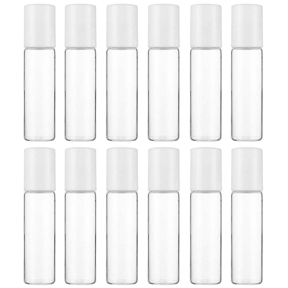 12 Pack 10ml Clear Plastic Refillable Travel Bottles - Leakproof Essential Oil Containers, Cosmetic Dispensers for Toiletries, Perfume, Shampoo - Perfect for Travel, Gym, Home & DIY Projects