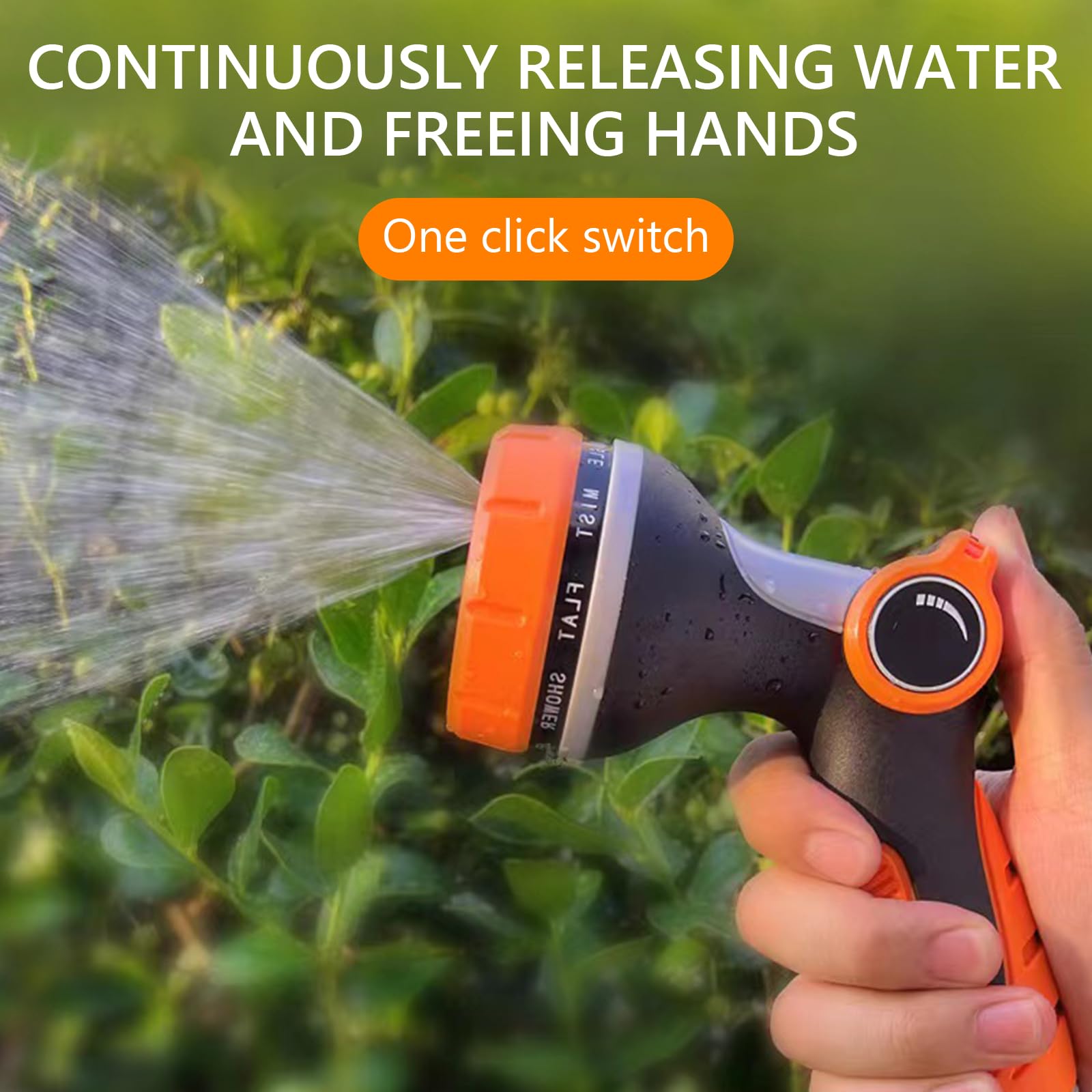10 Function Heavy Duty Garden Hose Sprayer Nozzle - Thumb Control, ABS Material, Ergonomic Slip Proof Grip with 3/4