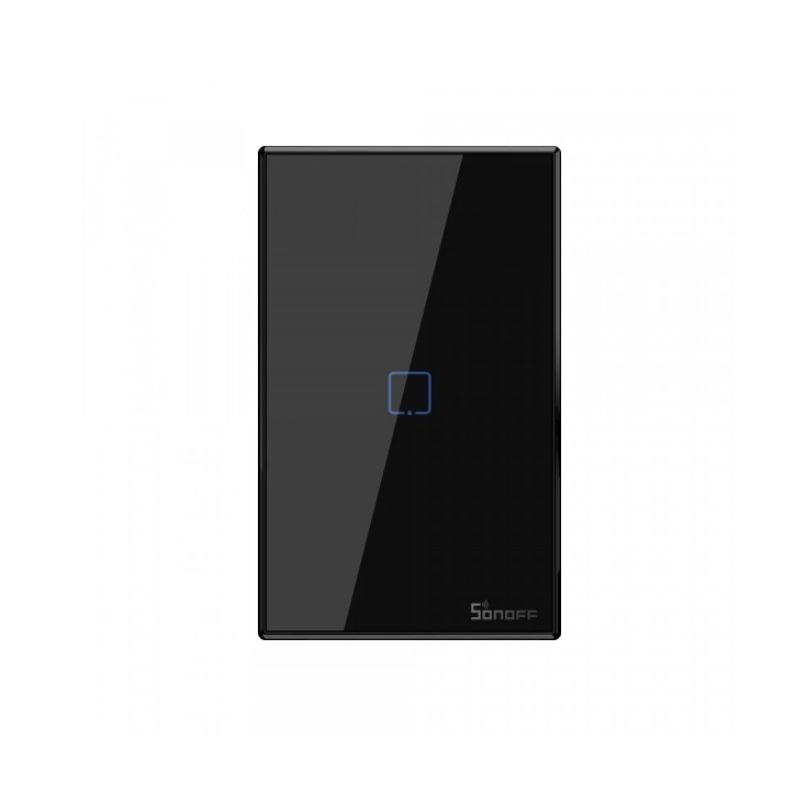 Sonoff 1-Channel WiFi + RF Wall Switch (Black) - Smart Home Automation for Lights & Appliances - Perfect for Living Room, Bedroom & Office