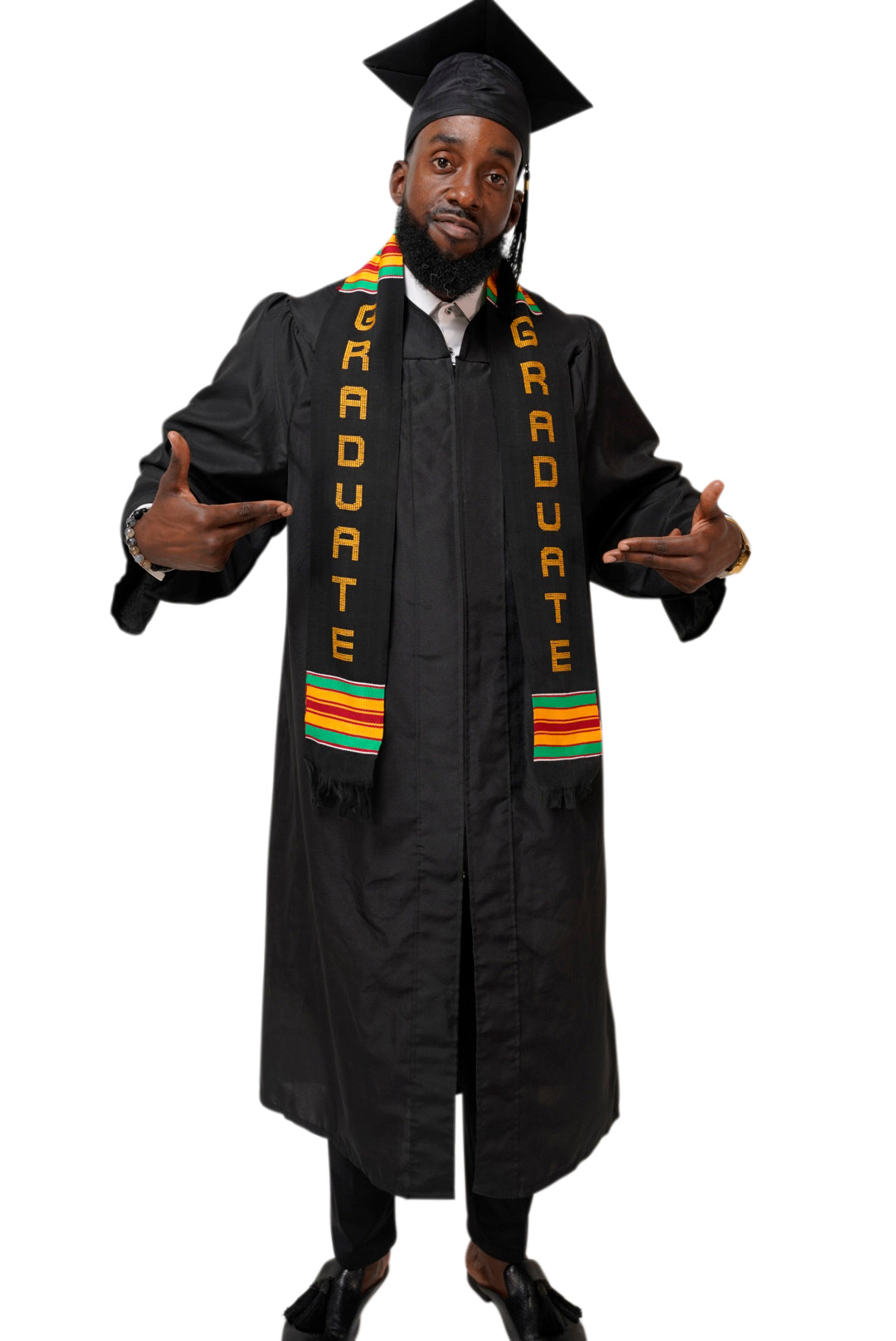 Premium Kente Cloth Graduation Stole Sash for Graduates - African Heritage Celebration Stole - Perfect for College & University Commencement Ceremonies