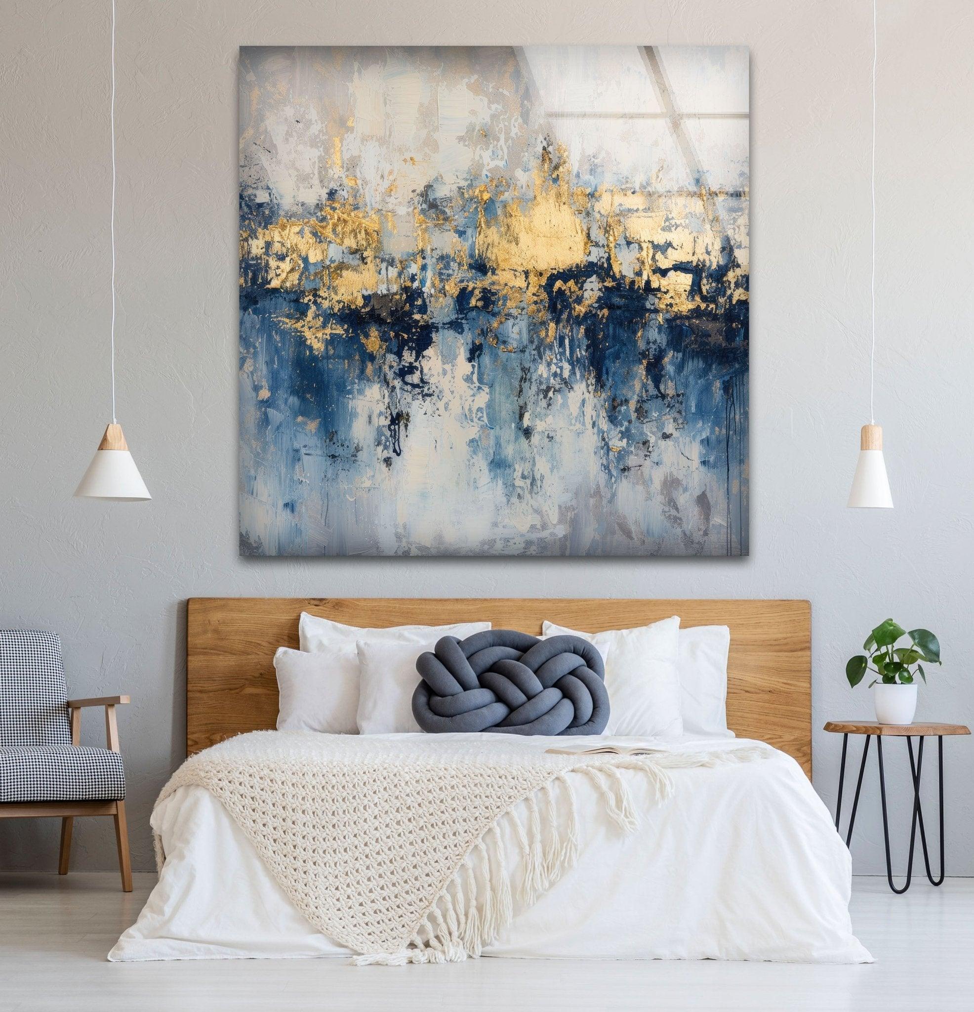 Abstract Earth Tone Glass Wall Art - Handmade Modern Home Decor for Living Room, Bedroom & Office