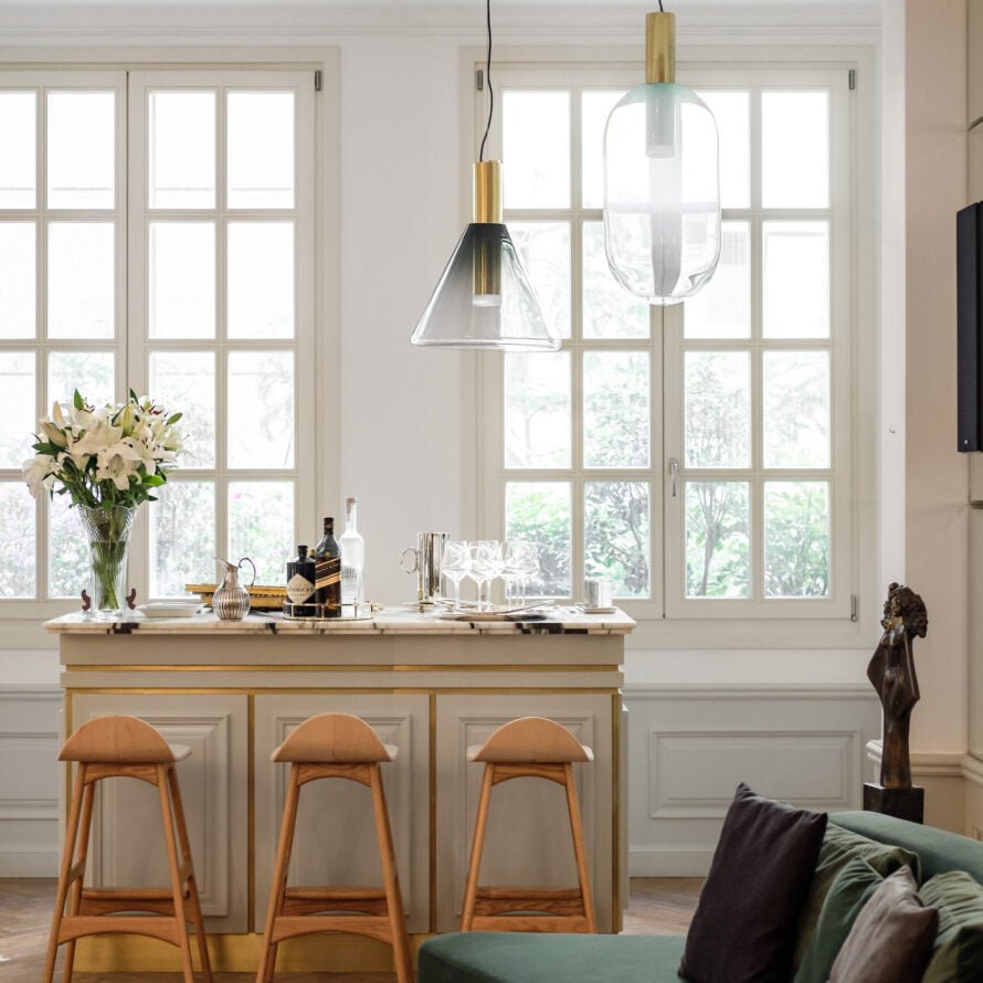 Eidos Collection Modern Pendant Lamp - Stylish Hanging Light Fixture for Dining Room, Kitchen Island, Living Room & Bedroom Decor