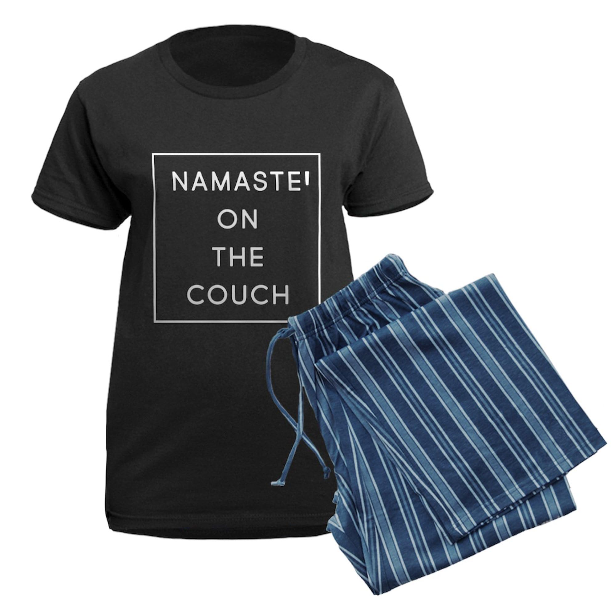 Namaste On The Couch Women's Dark Pajamas - Novelty Sleepwear for Women | Cozy Lounge & Sleepwear for Relaxing at Home