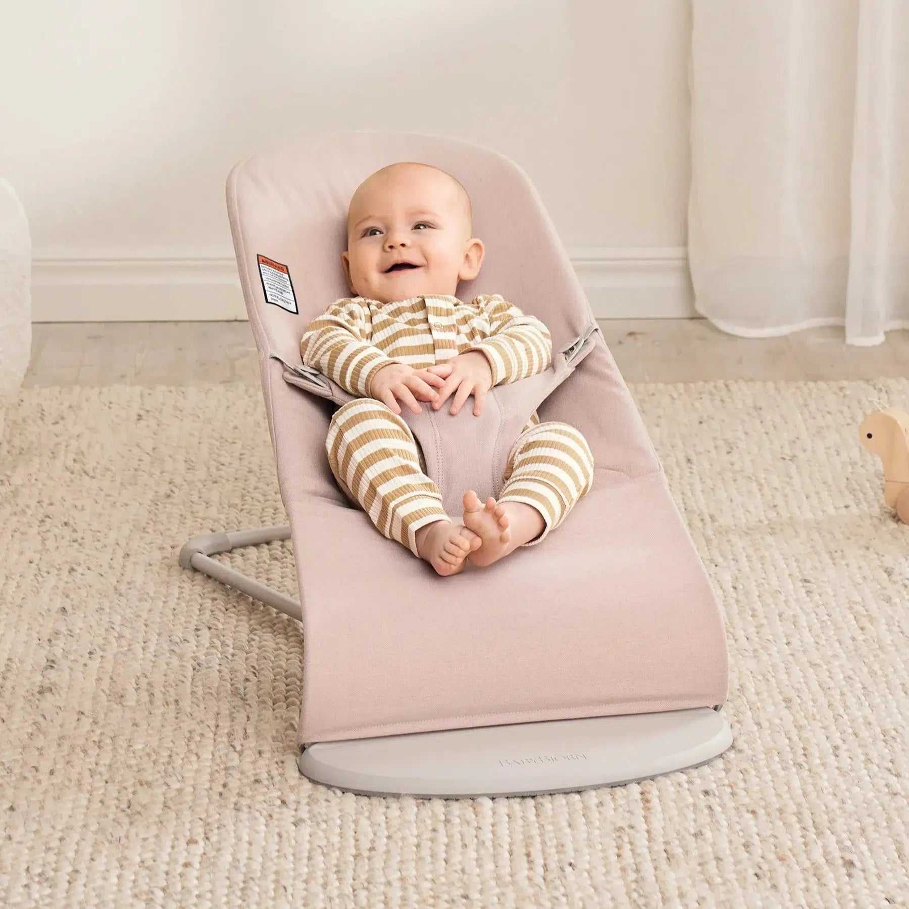 Baby Bjorn Bouncer Bliss Melange - Light Pink Baby Bouncer for Newborns & Infants | Soft & Comfortable Rocking Seat for Playtime, Feeding & Relaxation at Home