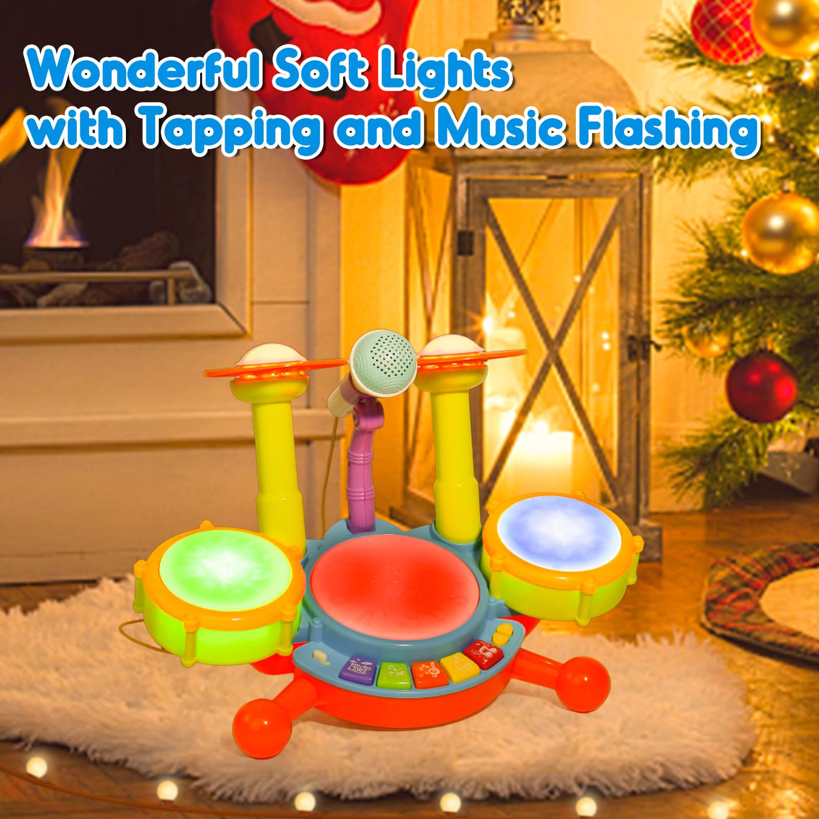 Best Toddler Drum Set for Kids Ages 1-3 | Musical Toy with Microphone | Birthday Gift for 1-2 Year Old Boys & Girls | Perfect for Early Childhood Music Development & Pretend Play