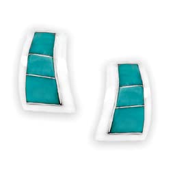 Authentic Native American Handmade Sleeping Beauty Turquoise Earrings - Post Stud Blue Jewelry for Women | Nickel-Free & Hypoallergenic | Made in New Mexico USA | Perfect for Boho Fashion, Gift Giving & Special Occasions