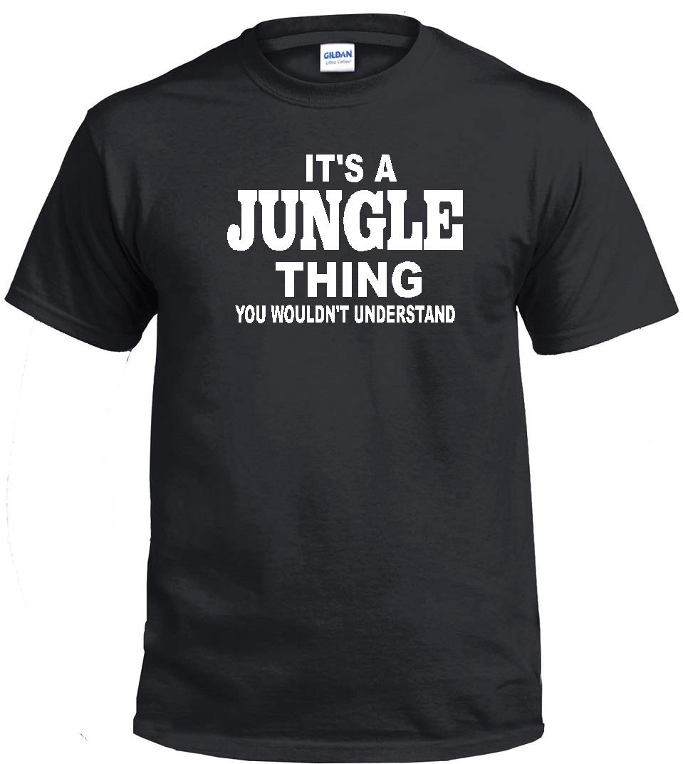 STUFF WITH ATTITUDE Jungle Thing Black Graphic T-Shirt for Men - Cool Animal Print Tee for Casual Wear, Street Style & Outdoor Adventures