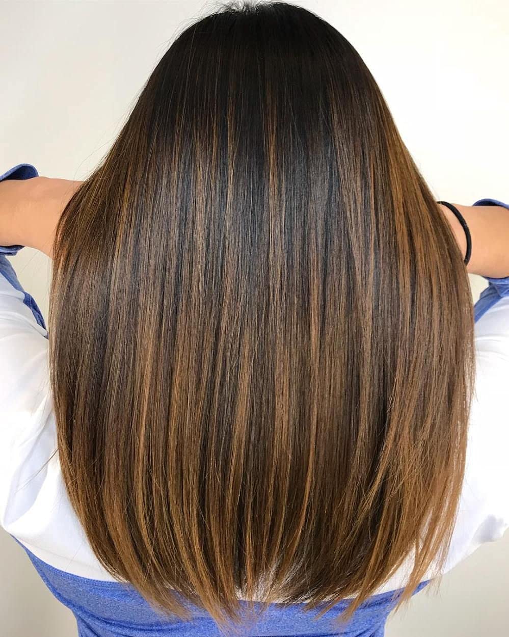 INAAYA Synthetic Hair Extensions - Straight Golden Highlight Clip-in Hair Extensions for Women, Includes 4 Free Rubber Bands | Perfect for Parties, Weddings & Everyday Styling