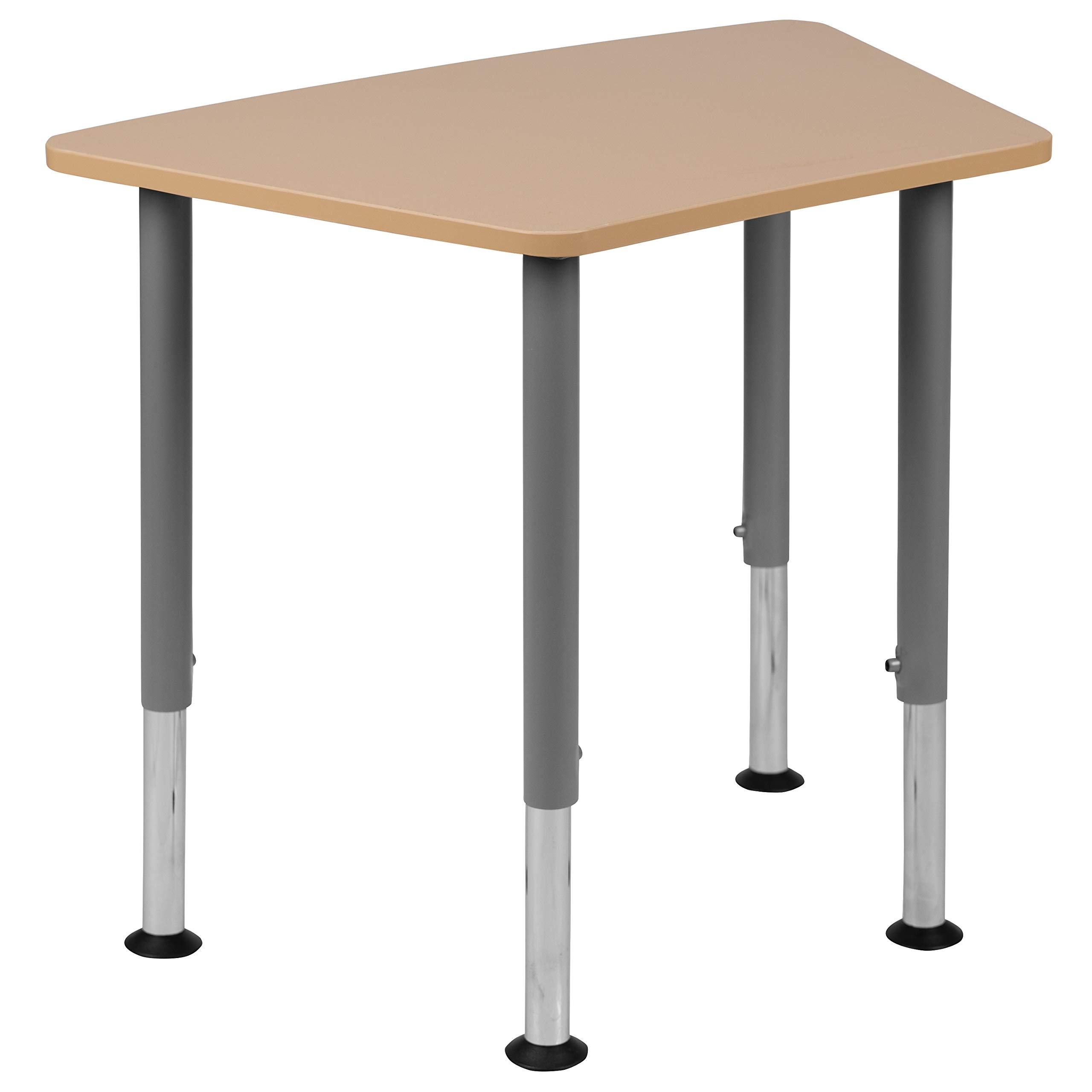 EMMA + OLIVER Hex Natural Collaborative Adjustable Student Desk for Home & Classroom - Ergonomic Study Table for Kids, Teens & Adults - Perfect for Homeschooling, Online Learning & Office Workspace