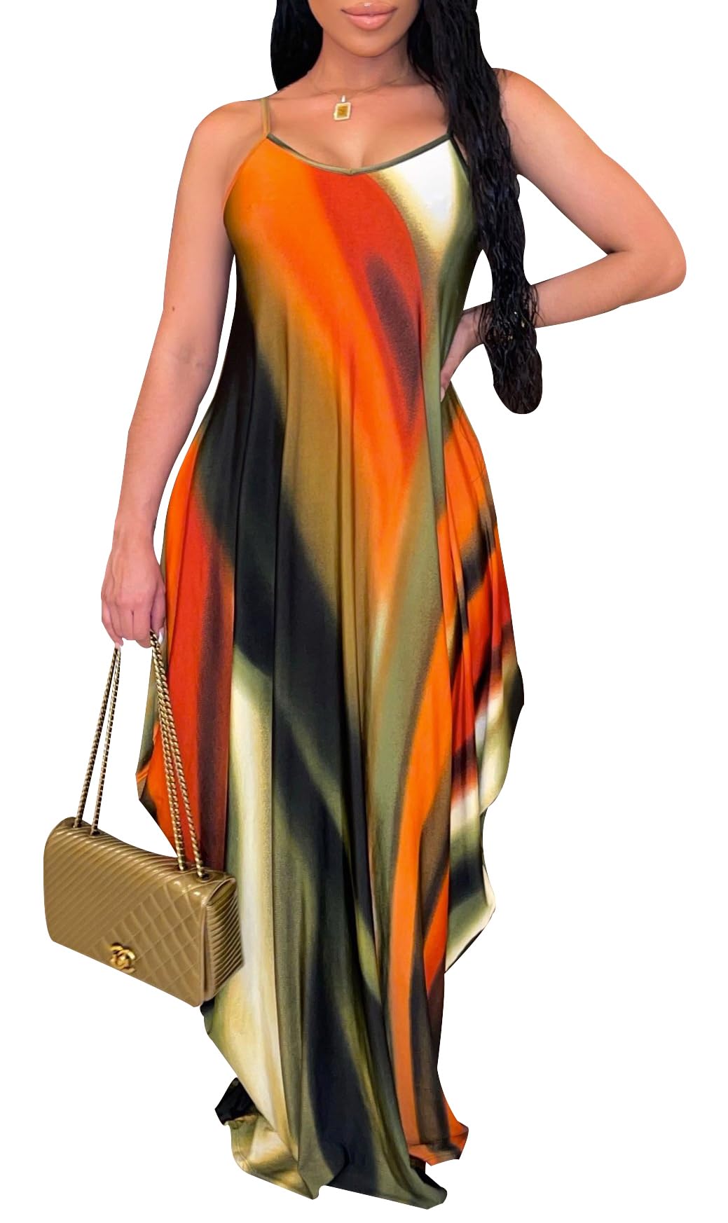 BessCops Women's Plus Size Summer Maxi Dresses 2025 - Sleeveless Casual Sundress with Pockets | Flowy Long Dress for Beach, Vacation & Everyday Wear