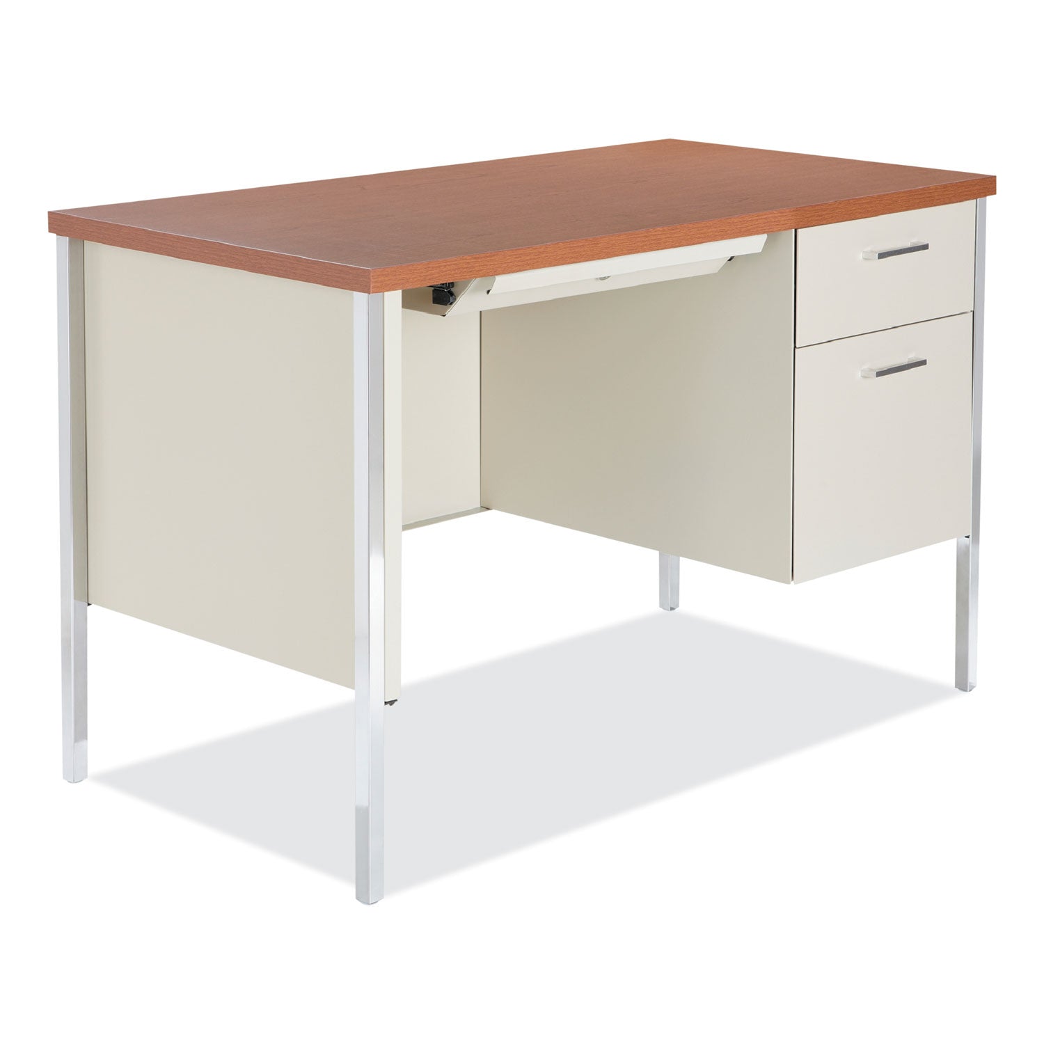 Alera® Single Pedestal Steel Office Desk - 45.25