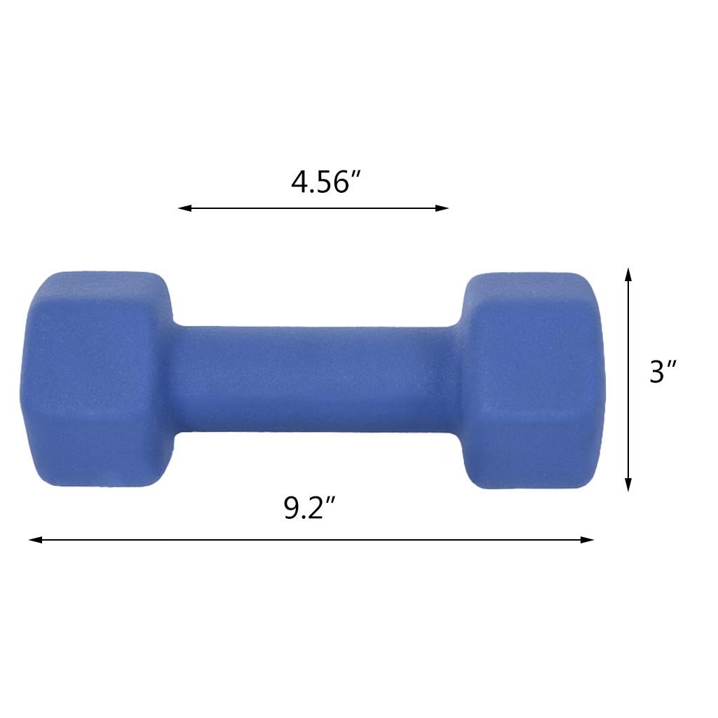 8lb Neoprene Coated Dumbbell Set of 2 - Non-Slip Hand Weights for Home Gym, Strength Training & Fitness Workouts