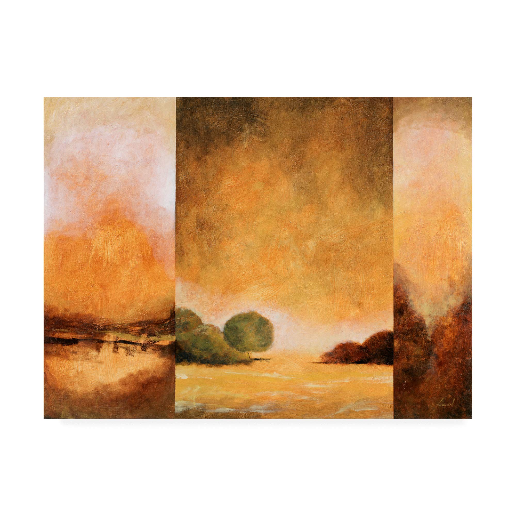 Pablo Esteban Three Panel Landscape 1 - 35x47 Framed Wall Art Print | Modern Canvas Painting for Living Room, Bedroom & Office Decor