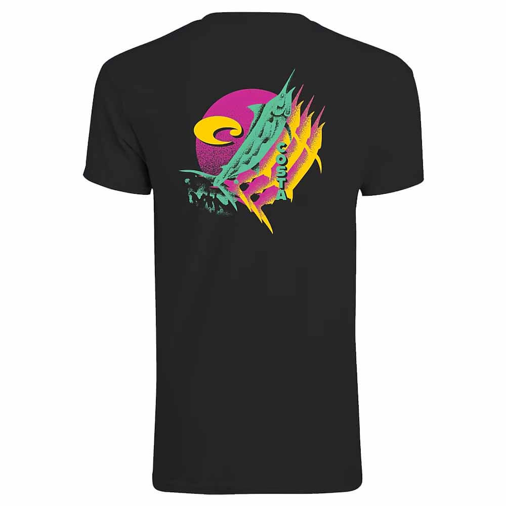 Costa Black Rad Marlin T-Shirt for Men - Comfortable Cotton Tee for Fishing, Boating & Outdoor Activities