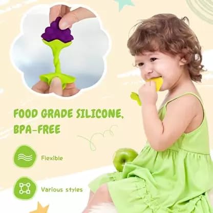 Dumbbell Teether for Babies - Pack of 2, BPA-Free Silicone Teething Toys for Soothing Sore Gums - Perfect for Infants 3+ Months, Gym & On-The-Go Use