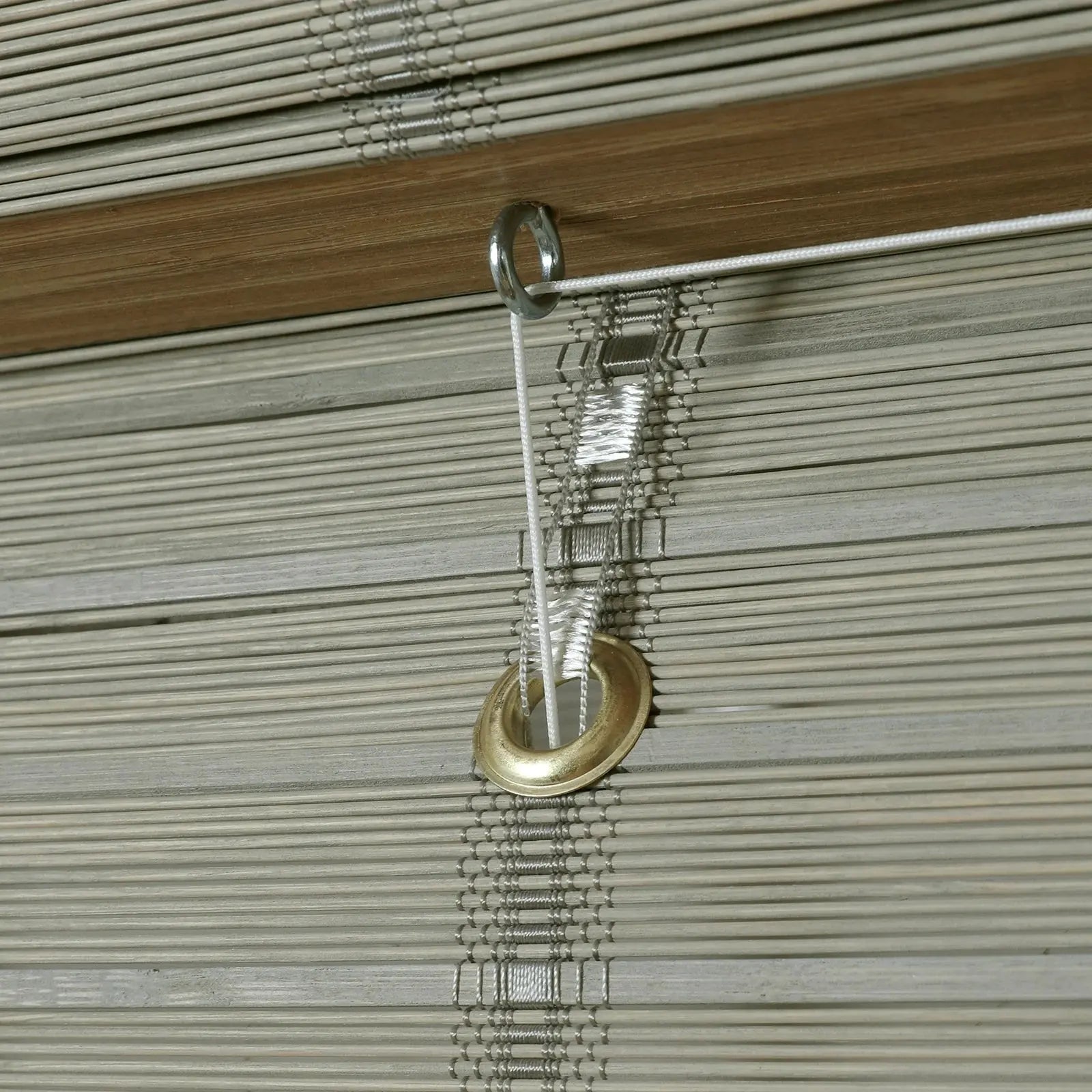 Sybil Bamboo Roman Shade in Green Haze - Natural Eco-Friendly Window Treatment for Living Room & Bedroom