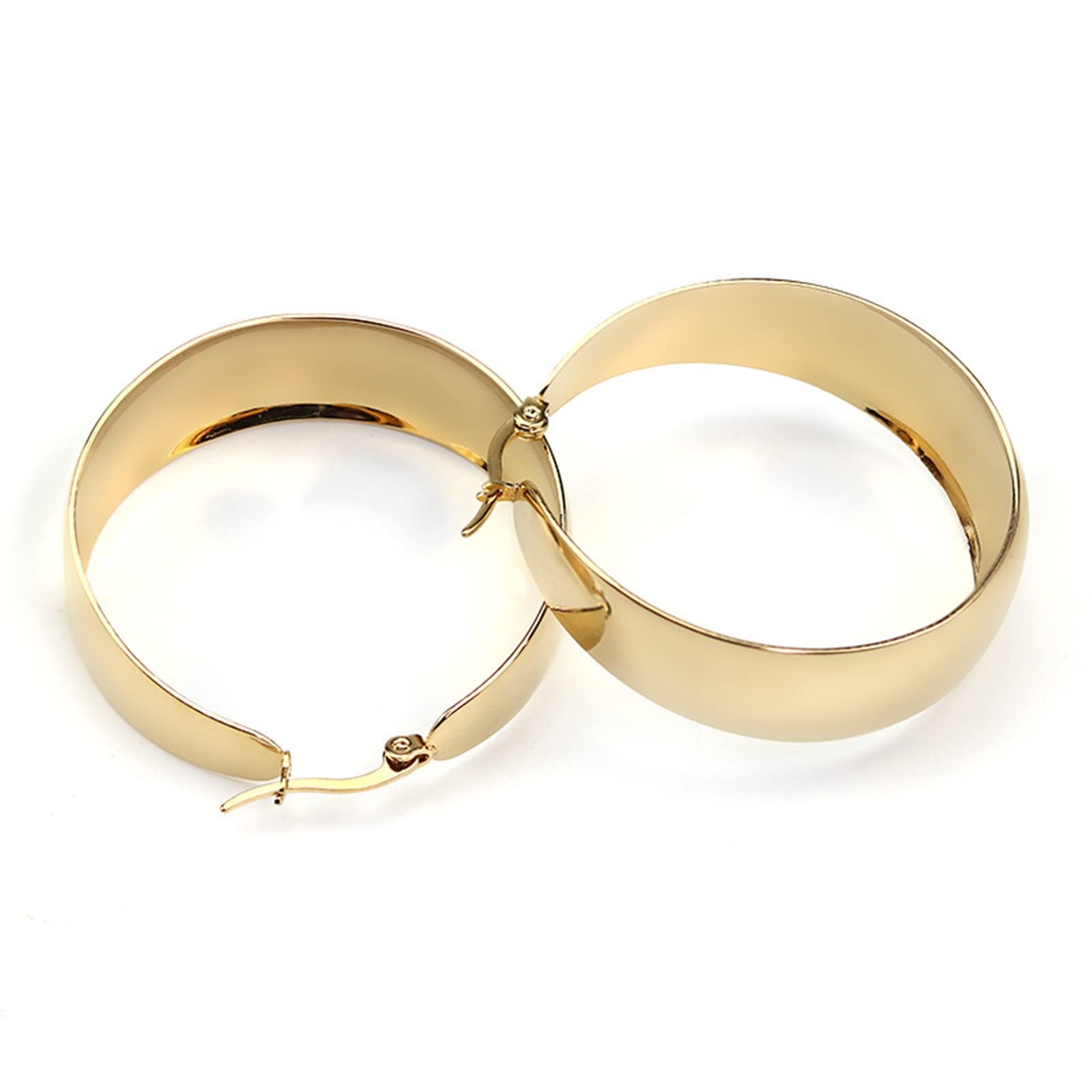 Stainless Steel Hoop Earrings for Men & Women - Trendy Wide Circle Earrings for Teens & Adults - Perfect for Casual Wear, Parties & Gifts