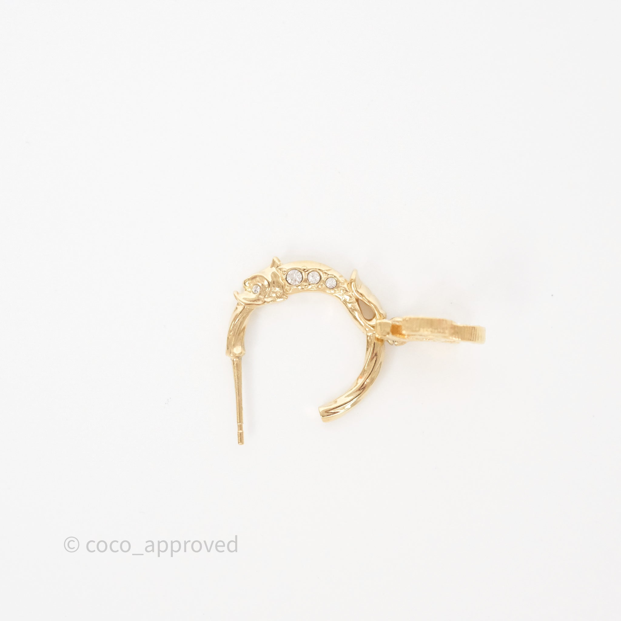 Chanel CC Crystal Hoop Earrings Gold Tone 23C - Luxury Fashion Jewelry for Women | Perfect for Parties, Weddings & Special Occasions